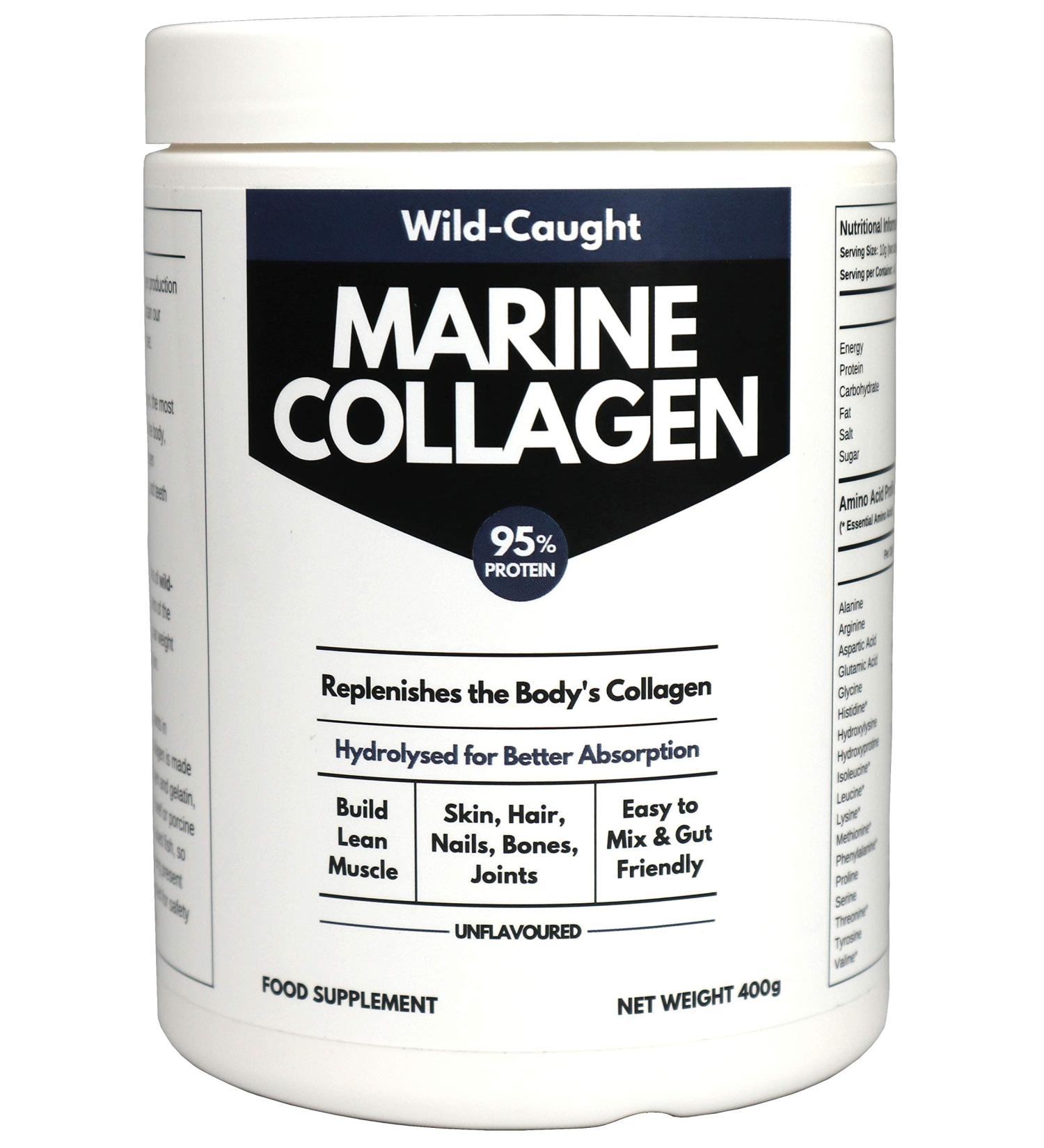 Wild Caught North Sea Cod Marine Collagen Peptides (400g) | 1.5X Absorption Protein Powder | Amino Acids for Bone, Joint, Gut, Hair & Skin | Halal Kosher Keto | 40 Servings - Buy Online on GoSupps.com