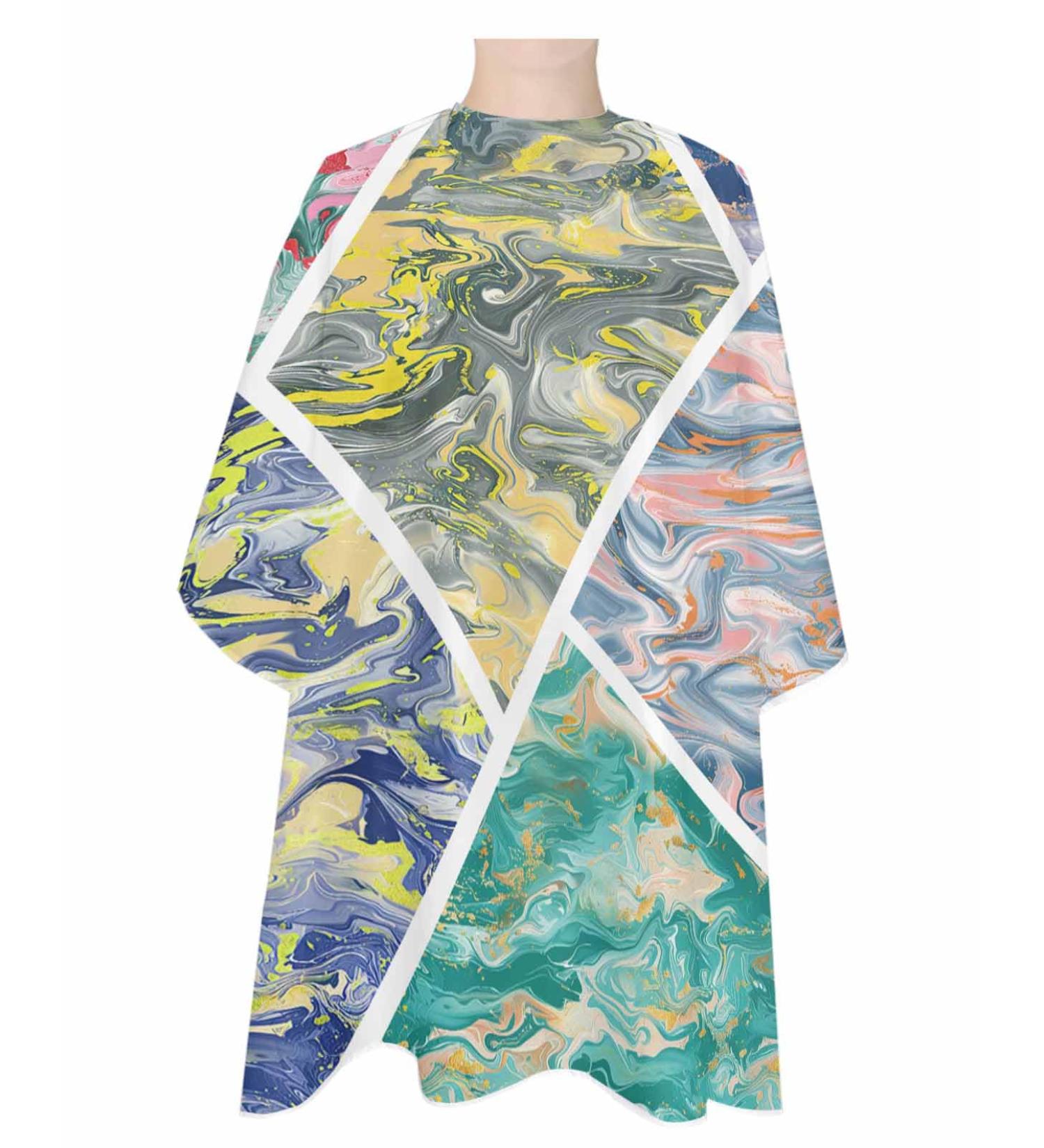 Shop Marble Barber Cape - Adjustable Salon Hair Cutting Cape for All Ages | Vibrant Abstract Design 55x63 Inch Hairdressing Essential - Buy Online on GoSupps.com