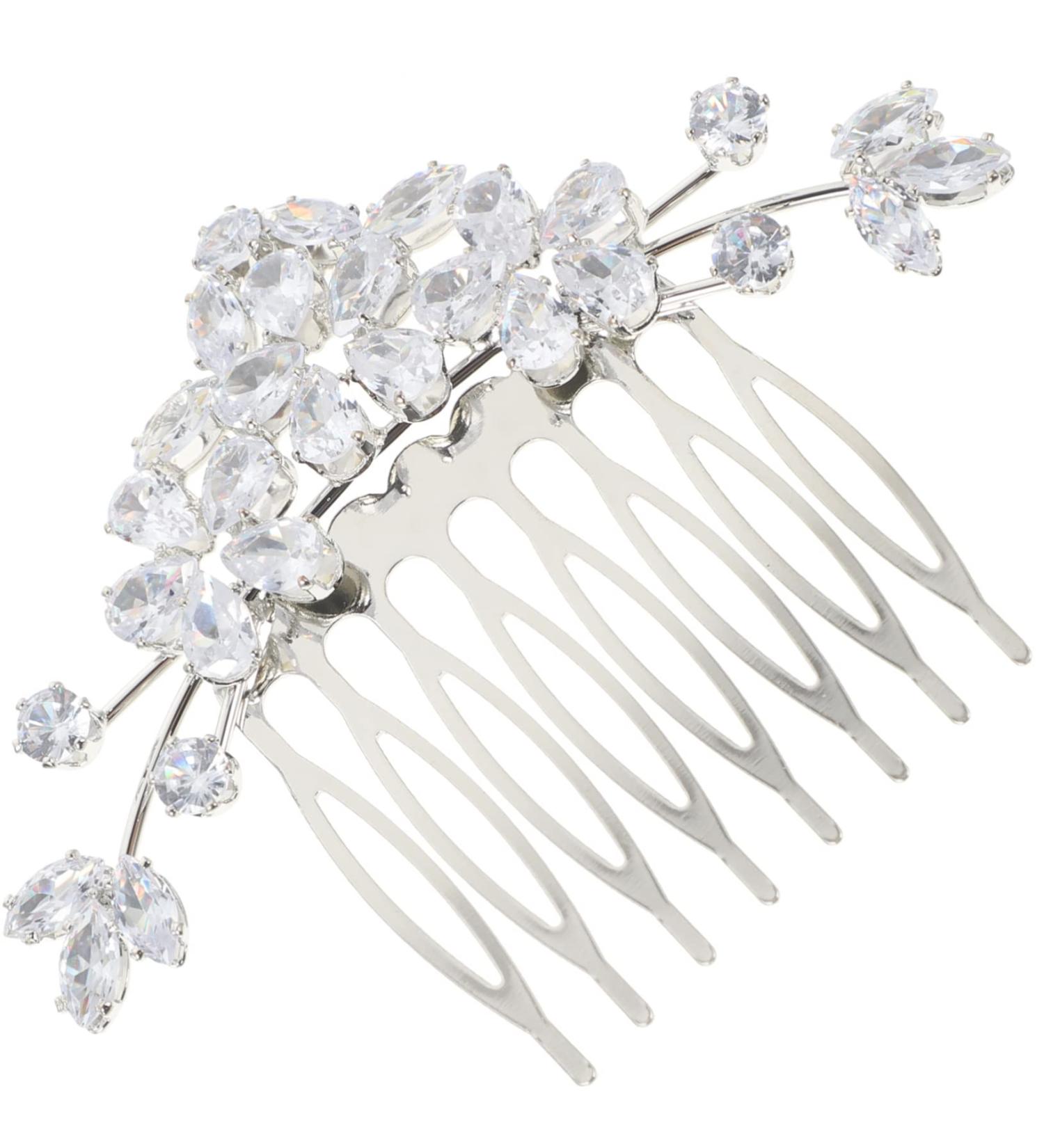 Mikinona Bangs Comb Bride Hair Accessories Wedding Floral Headpiece Bride Wedding Hair Comb Wedding Hair Decor Rhinestone for Hair Flower Side Comb Flower Hair Side Comb Aluminum Alloy - Buy Online on GoSupps.com