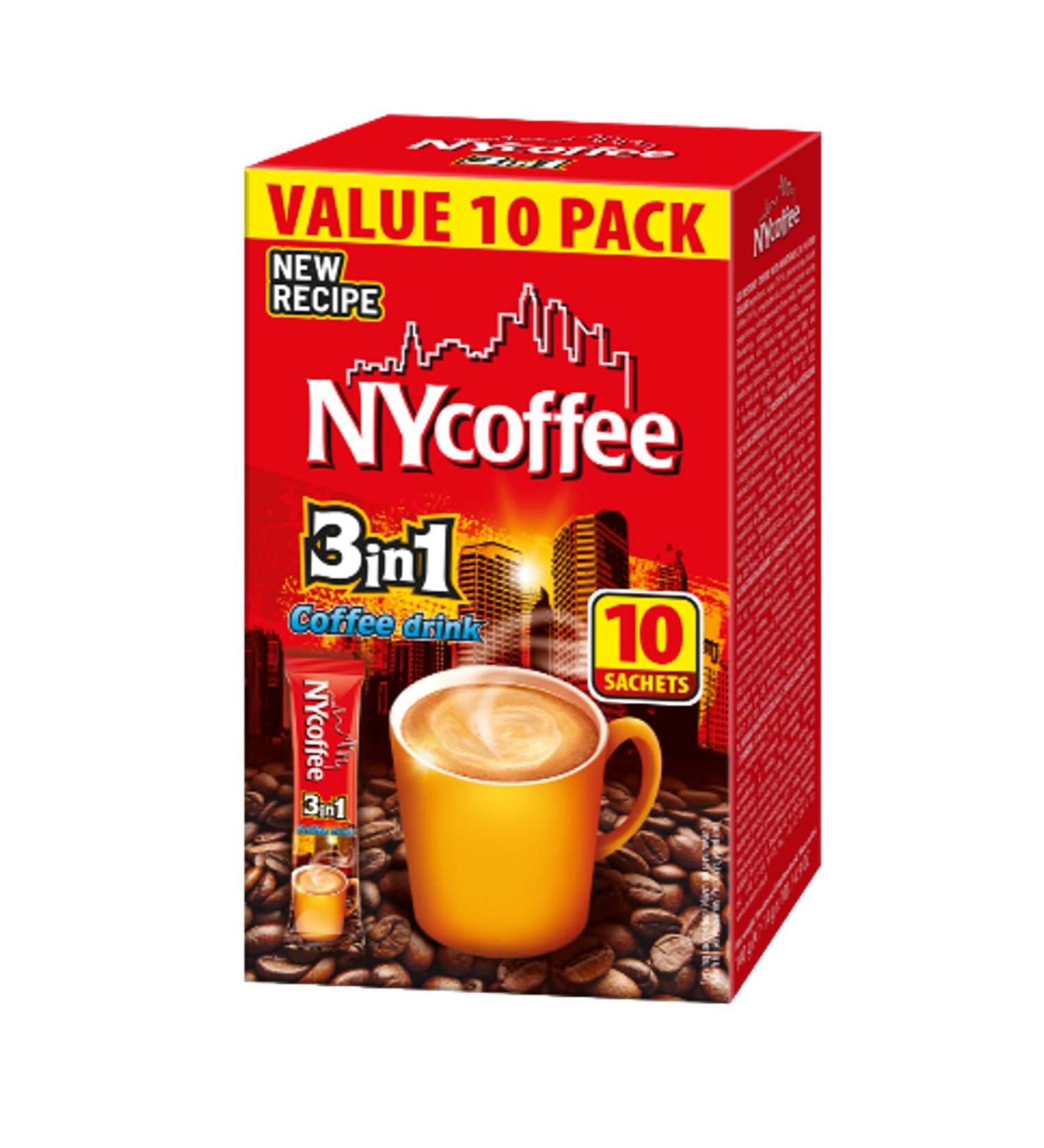 NY Coffee 3in1 Coffee Sachets 140g (10 Sachets) - Buy Online on GoSupps.com