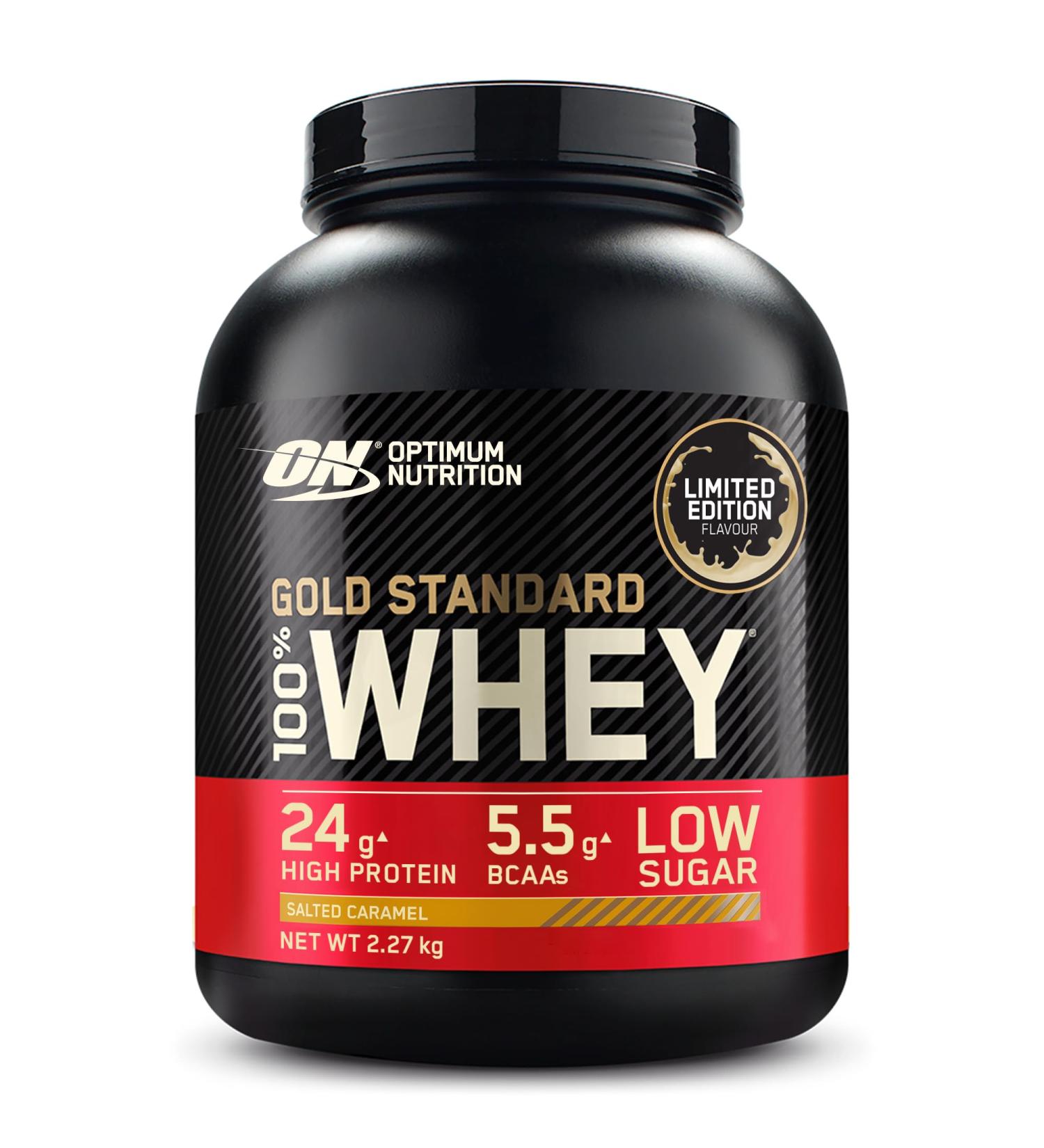 Optimum Nutrition Gold Standard 100% Whey Protein Powder - Salted Caramel 76 Servings 2.28 kg | Muscle Building & Recovery | International Shipping - Buy Online on GoSupps.com