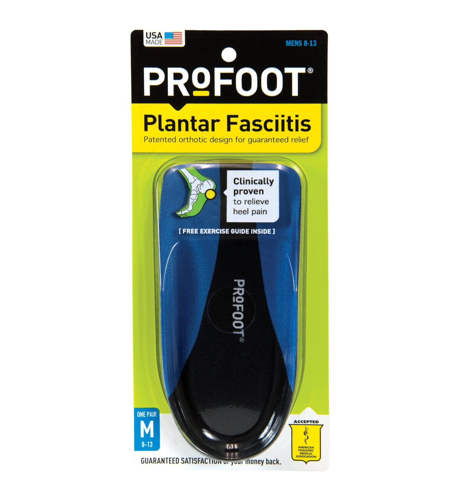 Profoot Orthotic Insoles for Plantar Fasciitis & Heel Pain - Men's 8-13 - Gel Heel Shock Absorbing Inserts (2 Pairs) - Buy Online on GoSupps.com