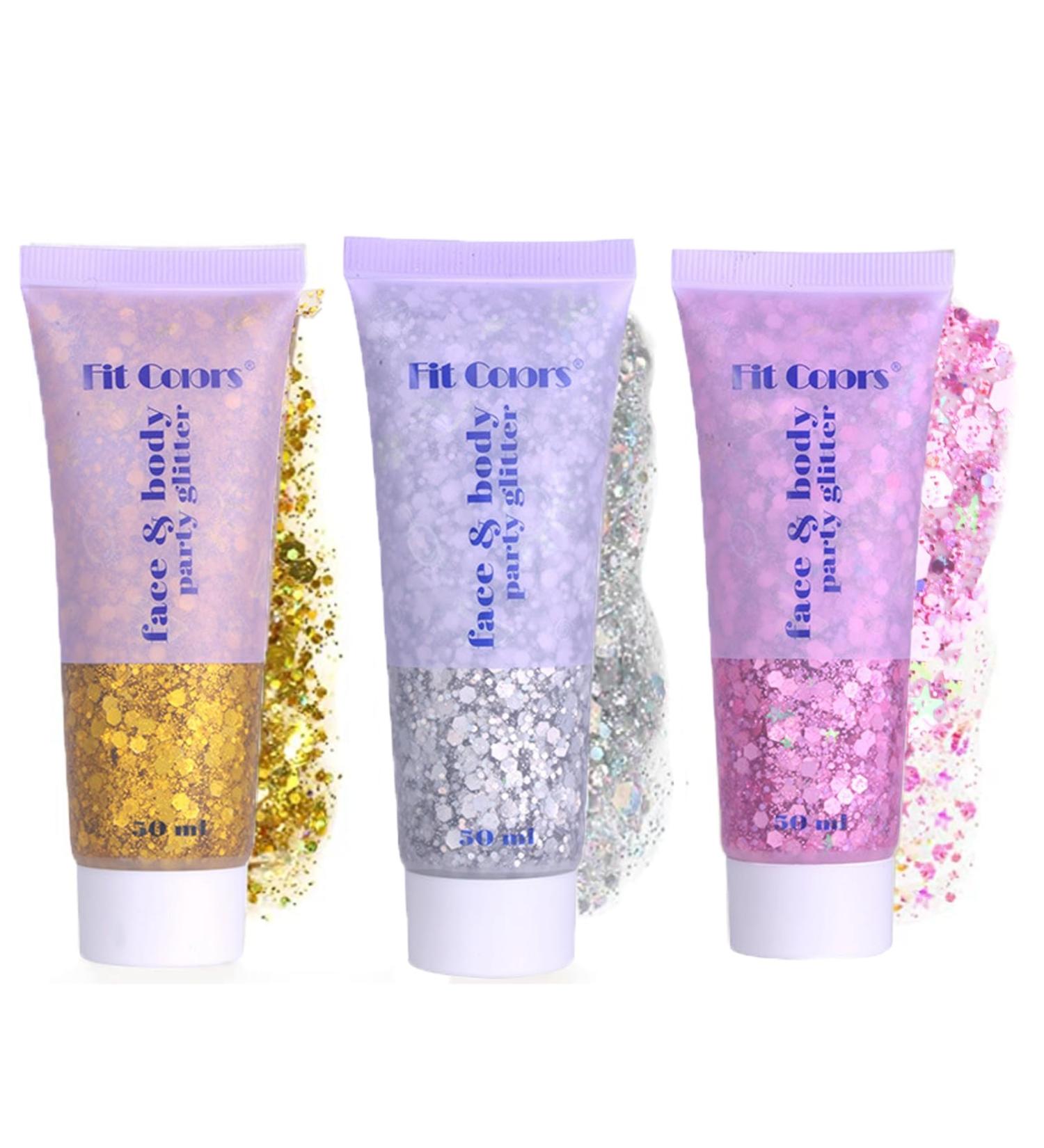 Mermaid Sequins Body Glitter Gel 50ml - Sparkling Chunky Lotion for Face, Hair, and Nails - Cosmetic Shimmer Eyeshadow - Perfect for Christmas Parties - Pink, Silver, Gold - Buy Online on GoSupps.com