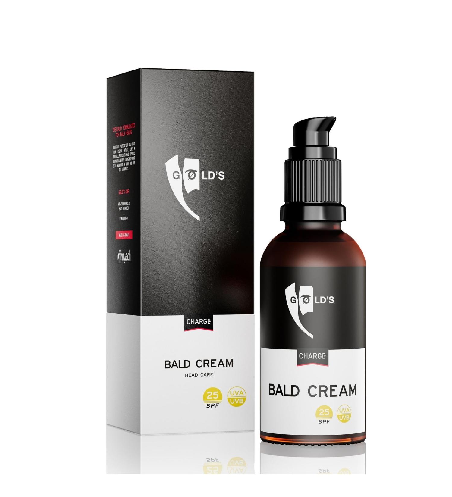 G ld's Bald Cream | 50ml Matting & Sun Protection LSF 25 | Men's After Shaving Care | UVA & UVB Filter | Octocrylene Free - International Shipping Available - Buy Online on GoSupps.com