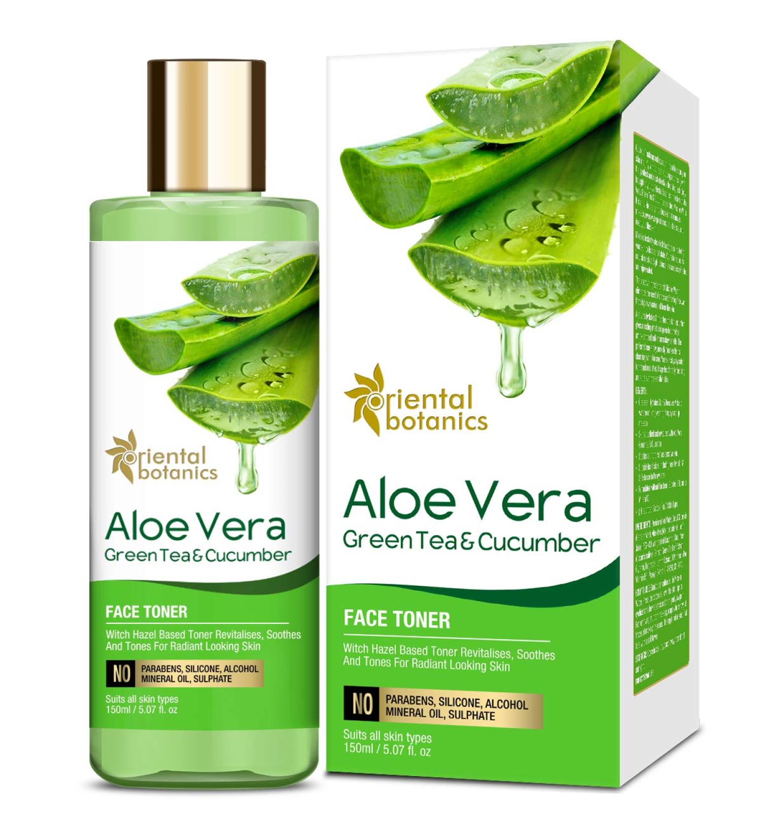 Aloe Vera Green Tea & Cucumber Face Toner - Hydrating & Alcohol-Free - 150ml - Best International Shipping - Buy Online on GoSupps.com