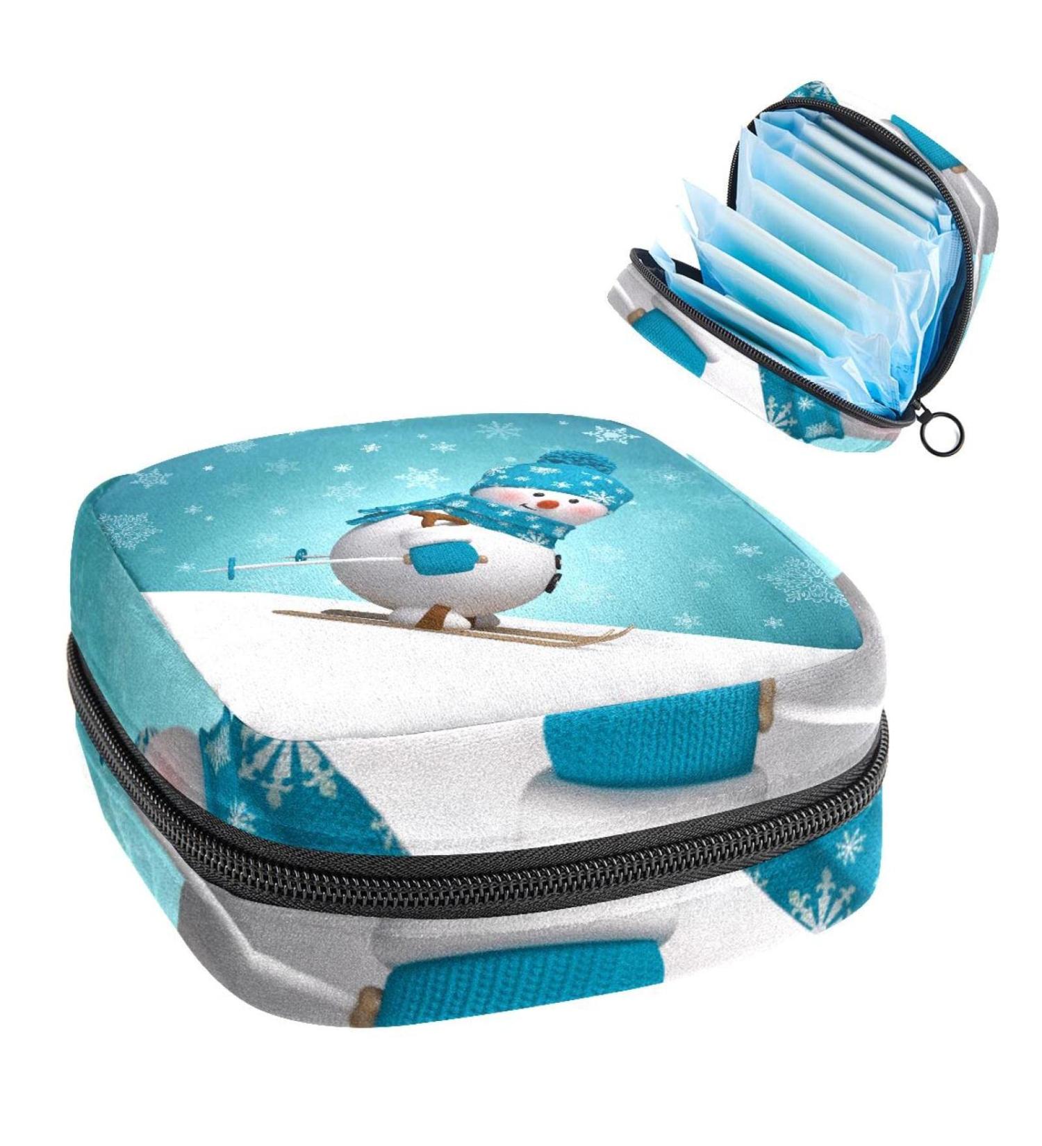 GIAPB Period Bag Sanitary Napkin Storage Travel Pouch - Christmas Snowman Cartoon Pattern | Color2576 - Buy Online on GoSupps.com