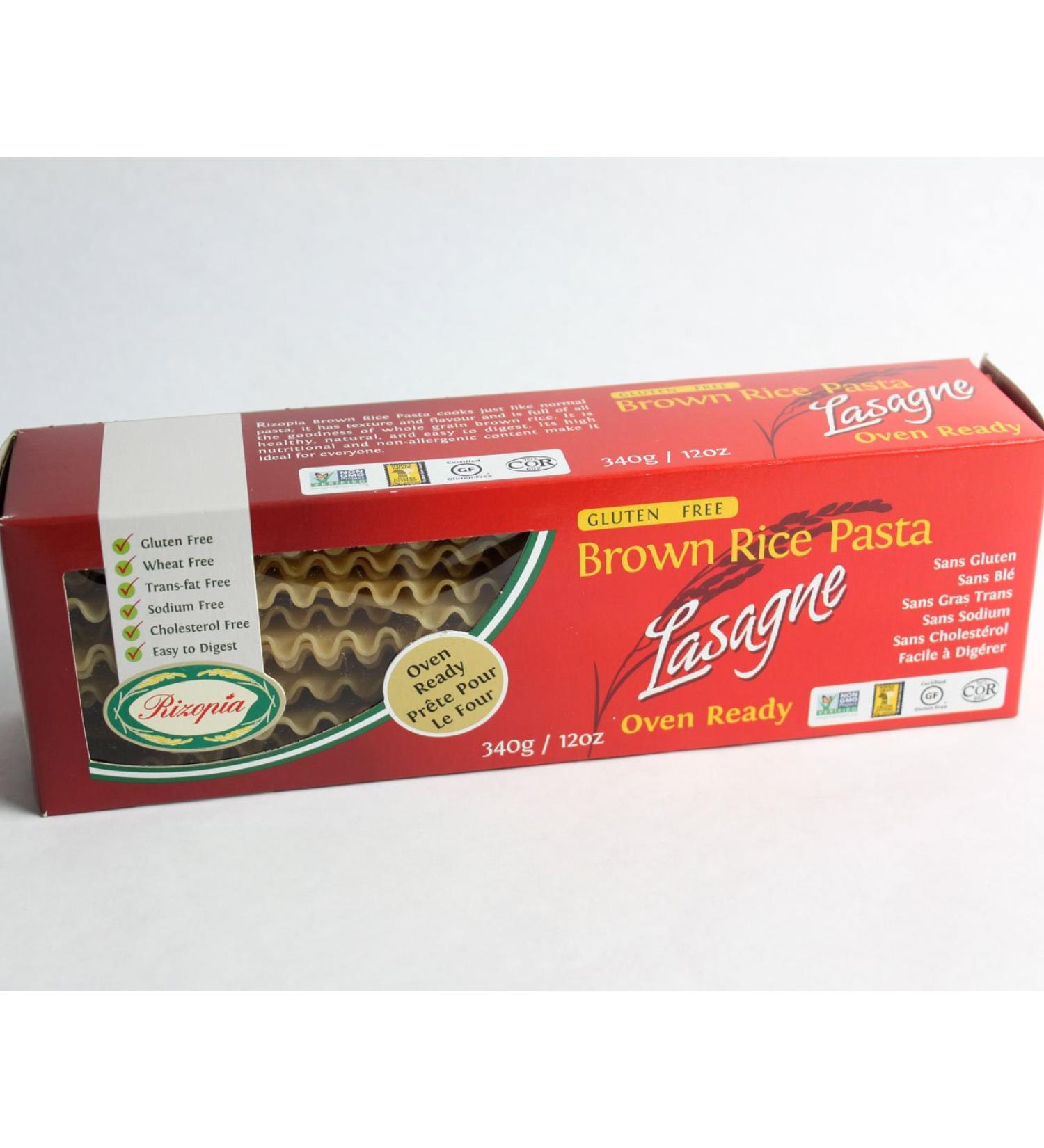Rizopia Brown Rice Gluten Free Lasagne - Oven Ready 340g
