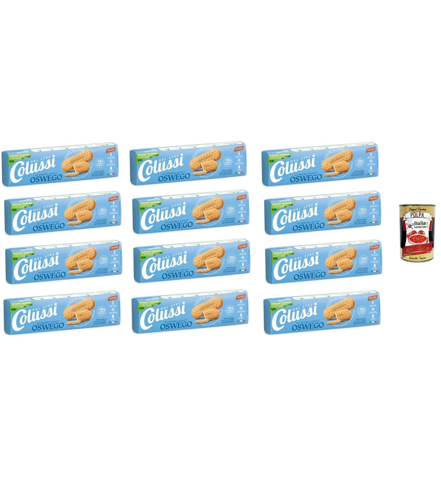  Italian Gourmet E.R. Colussi Gli Originali Biscotti OSVEGO Set of 12 Cookies OSVEGO 250 g + Italian Gourmet Tomato Pulp 400 g Tin - Buy Online on GoSupps.com