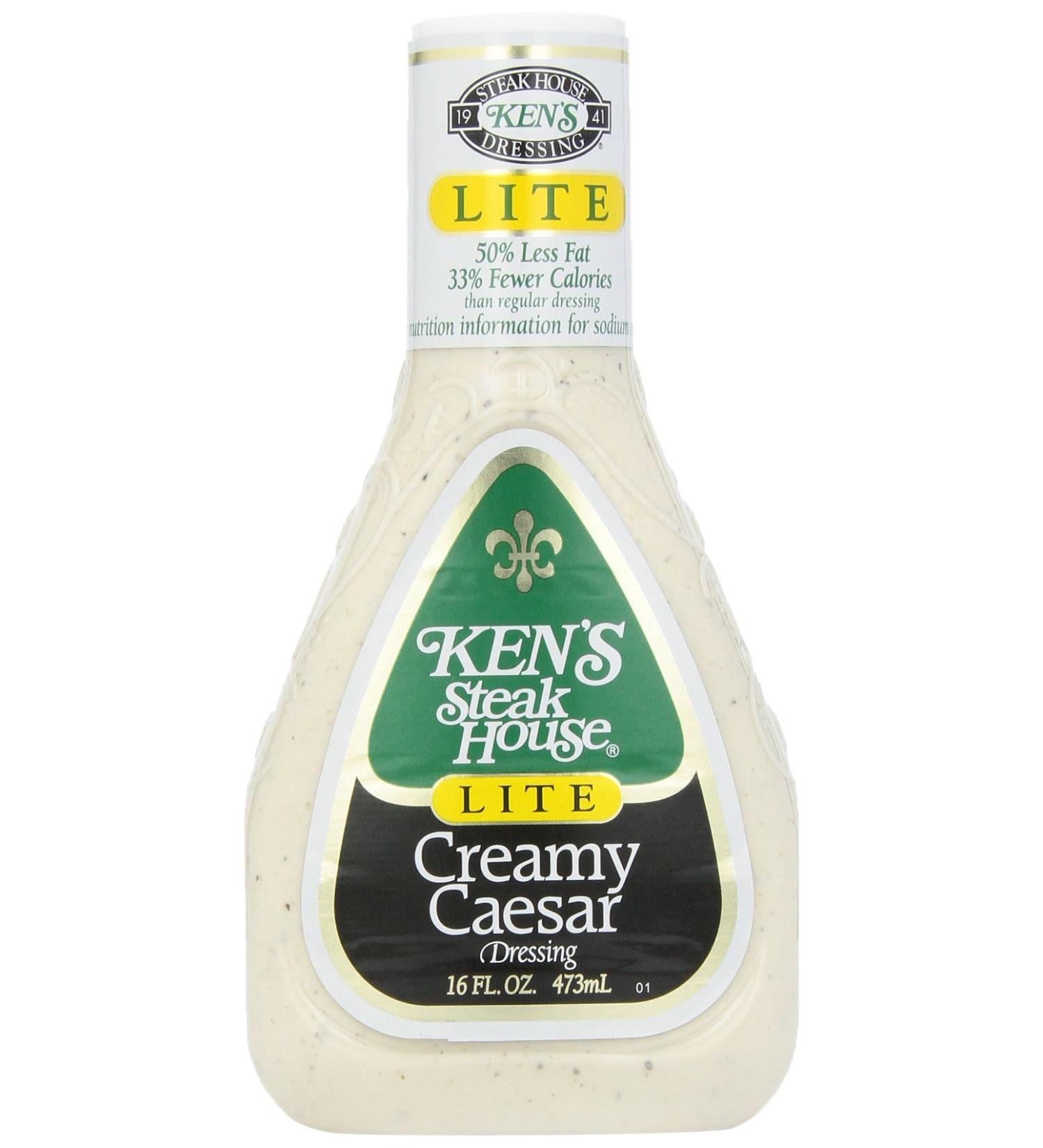 Ken's Foods Lite Creamy Caesar Salad Dressing 16 oz - Delicious and Low-Calorie Option - Buy Online on GoSupps.com