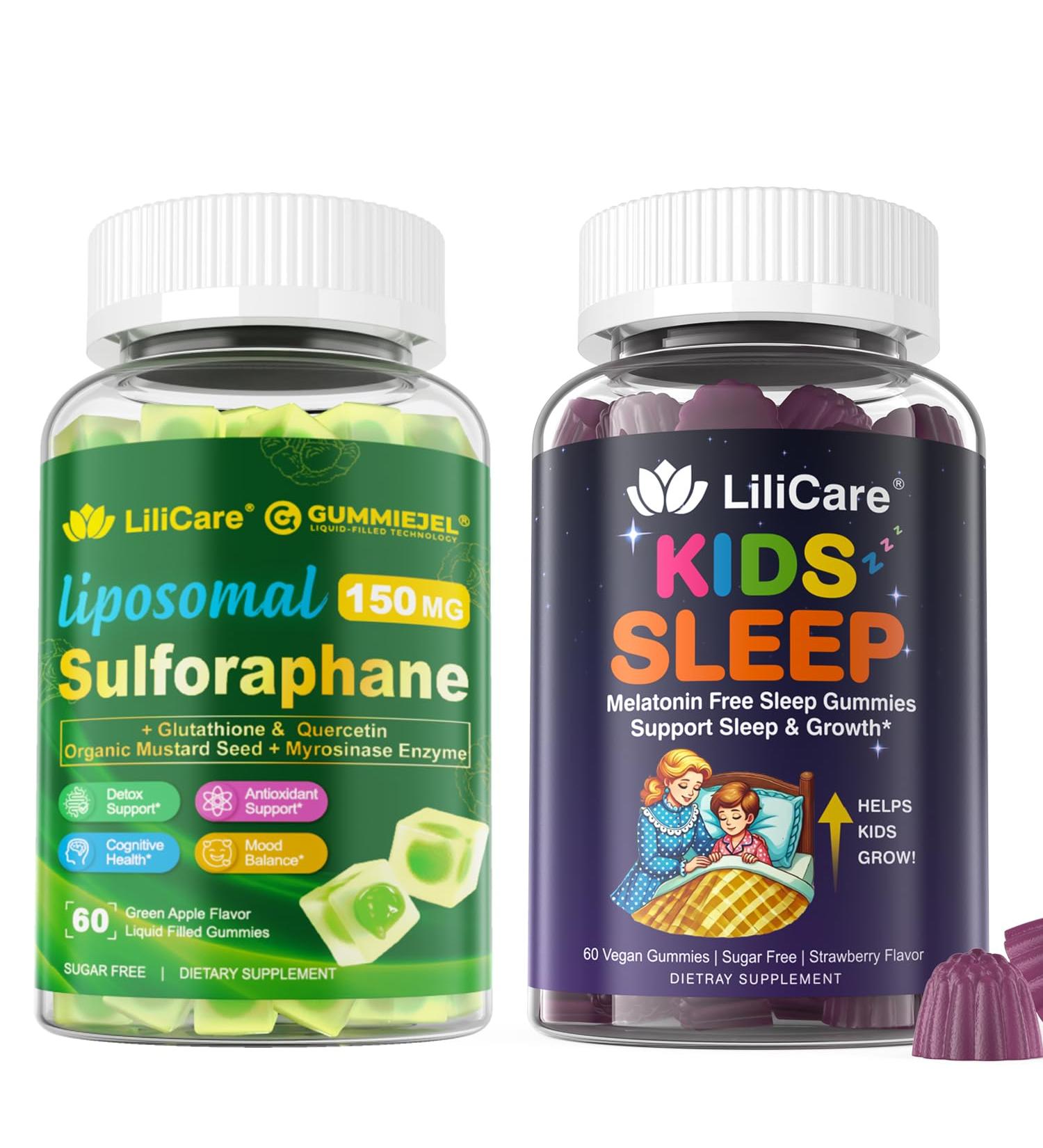 LILICARE Kids Sleep Gummies & Sulforaphane with Glutathione Gummies - Buy Online on GoSupps.com
