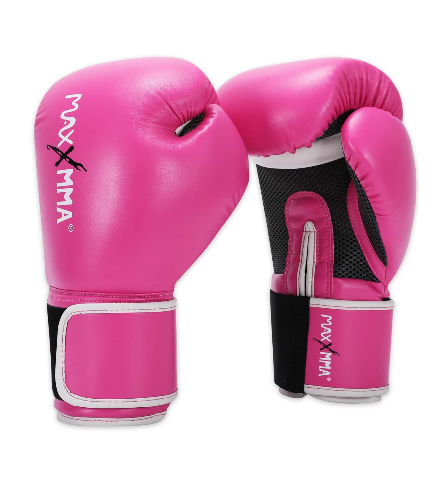 MaxxMMA Pro Style Boxing Gloves - Pink 10 oz for Men & Women - Heavy Bag Training Mitts for Muay Thai, Kickboxing, and Sparring - Buy Online on GoSupps.com