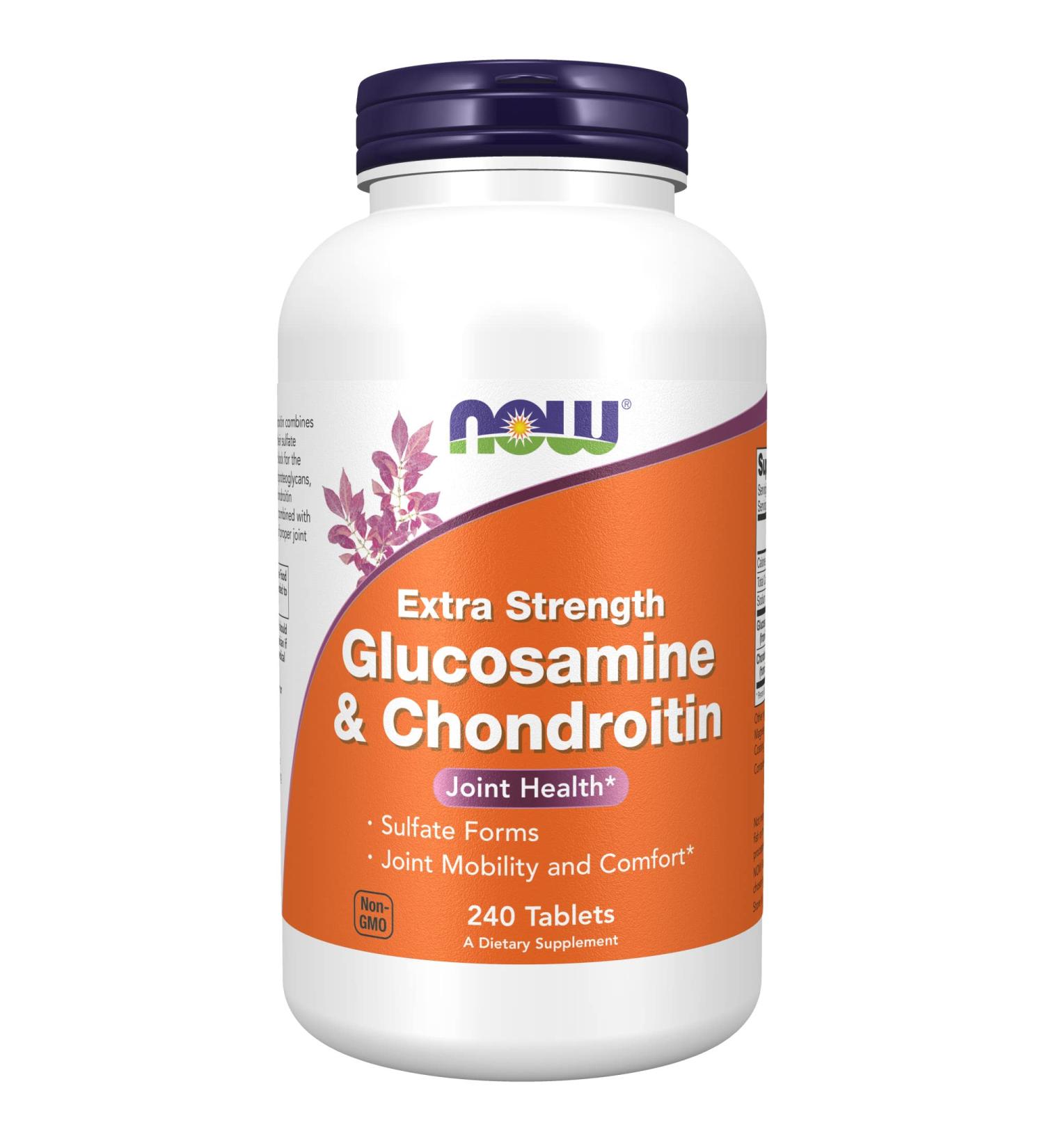 Now Foods Glucosamine & Chondroitin Extra Strength - 240 Tablets for Joint Health - Buy Online on GoSupps.com