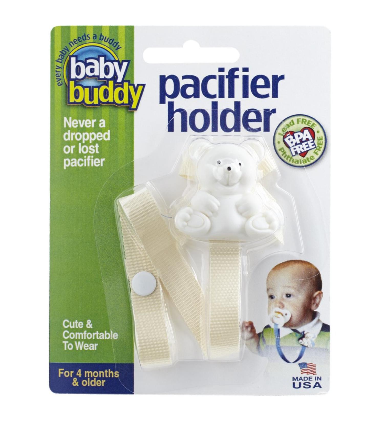 Bear Pacifier Holder Clip for Baby Boys & Girls | Paci Teether Toy Attachment | Cream, 1 Pack - Baby Must-Have - Buy Online on GoSupps.com