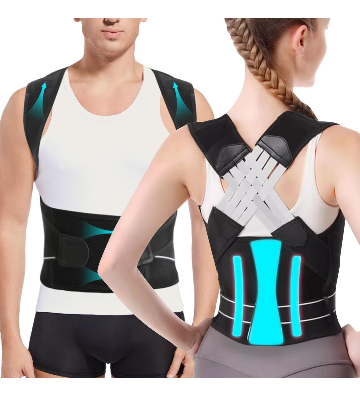 Back Brace Posture Corrector for Men & Women | Adjustable Support for Scoliosis & Hunchback | Spine Corrector & Trainer - Buy Online on GoSupps.com