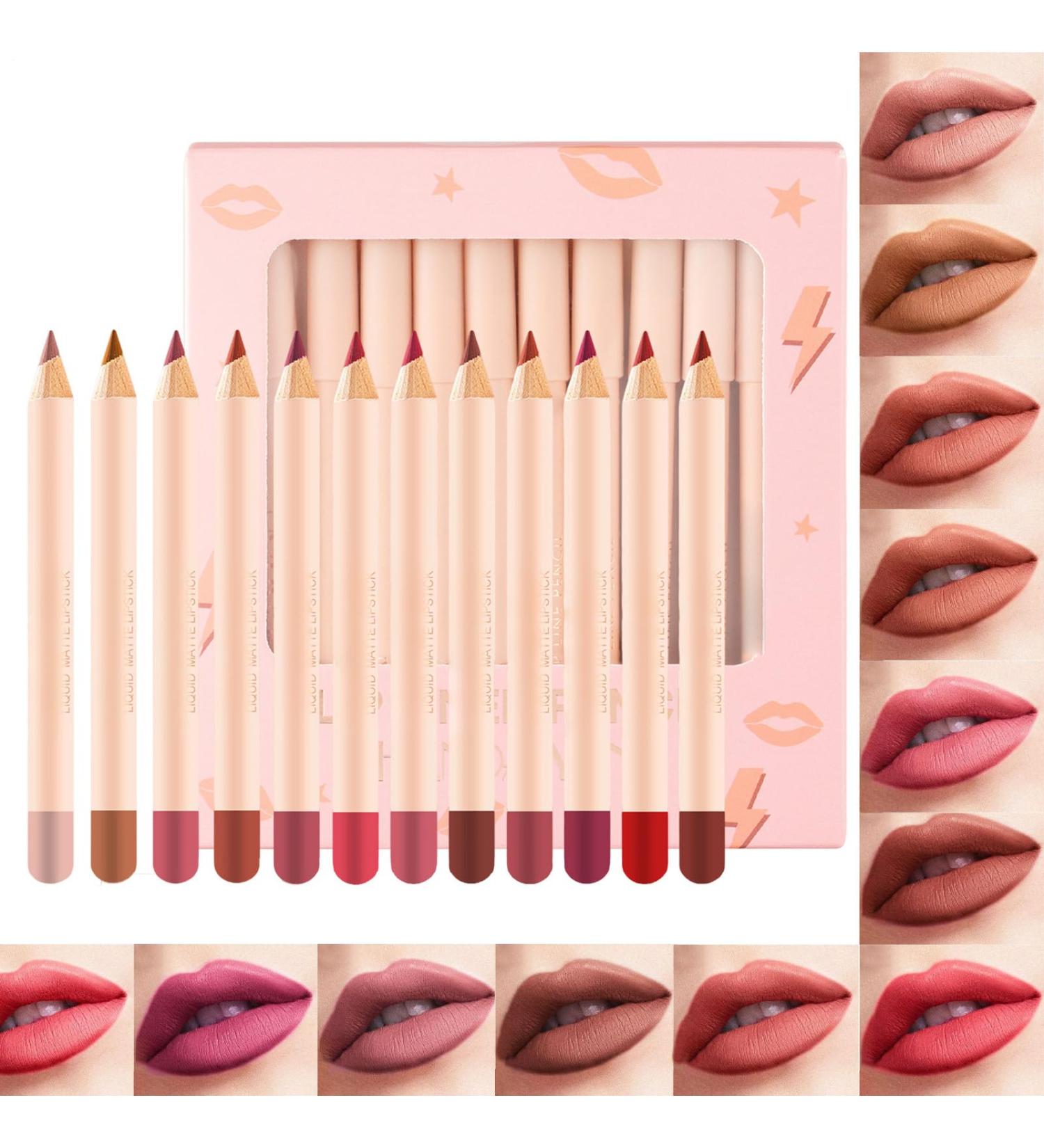  Zunishaone Long-lasting lip pencil - 12 creamy moisturizing shades precise application | Women's lipstick makeup set elegant gift idea for girlfriend mother aunt natural beauty - Buy Online on GoSupps.com