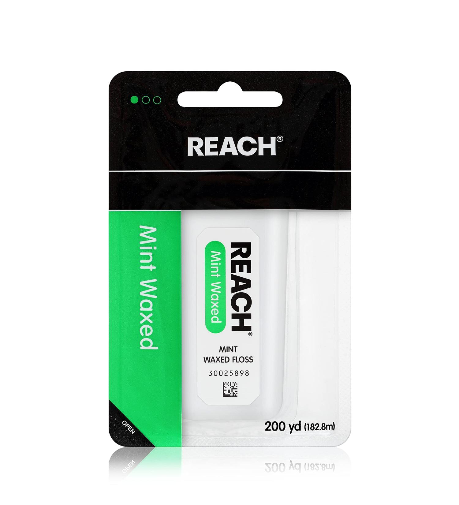 Reach Dentotape Waxed Dental Floss | Mint Flavored 200 Yards | Extra Wide Cleaning Surface for Effective Plaque Removal | Shred Resistant & Easy Glide Technology - Buy Online on GoSupps.com