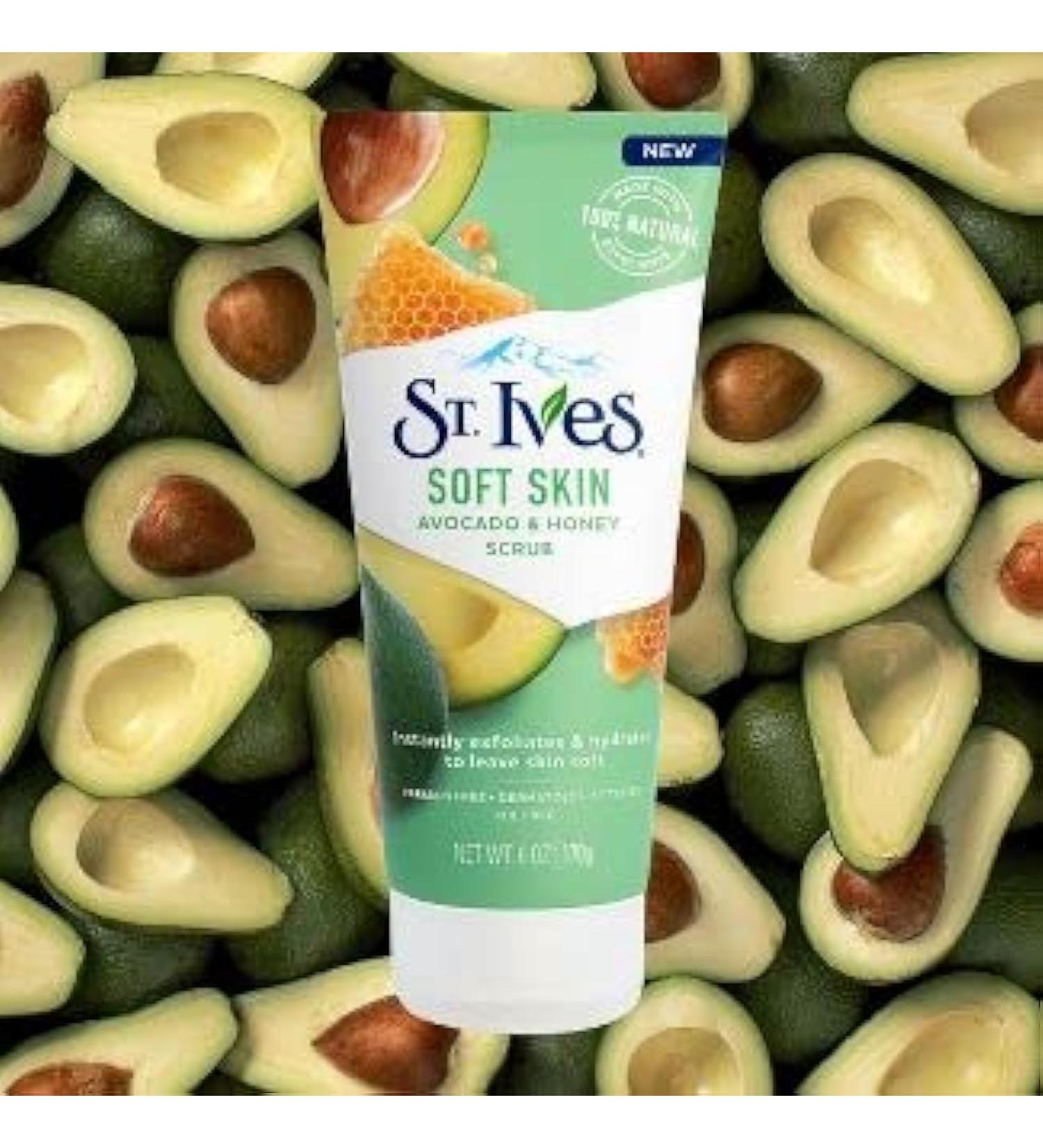 Soft Skin Face Scrub Avocado and Honey Cruelty Free Dermatologist Tested 100% Natural Deeply Exfoliates & Clear Dirt 100% Vegan & Gentle on Skin -170gm