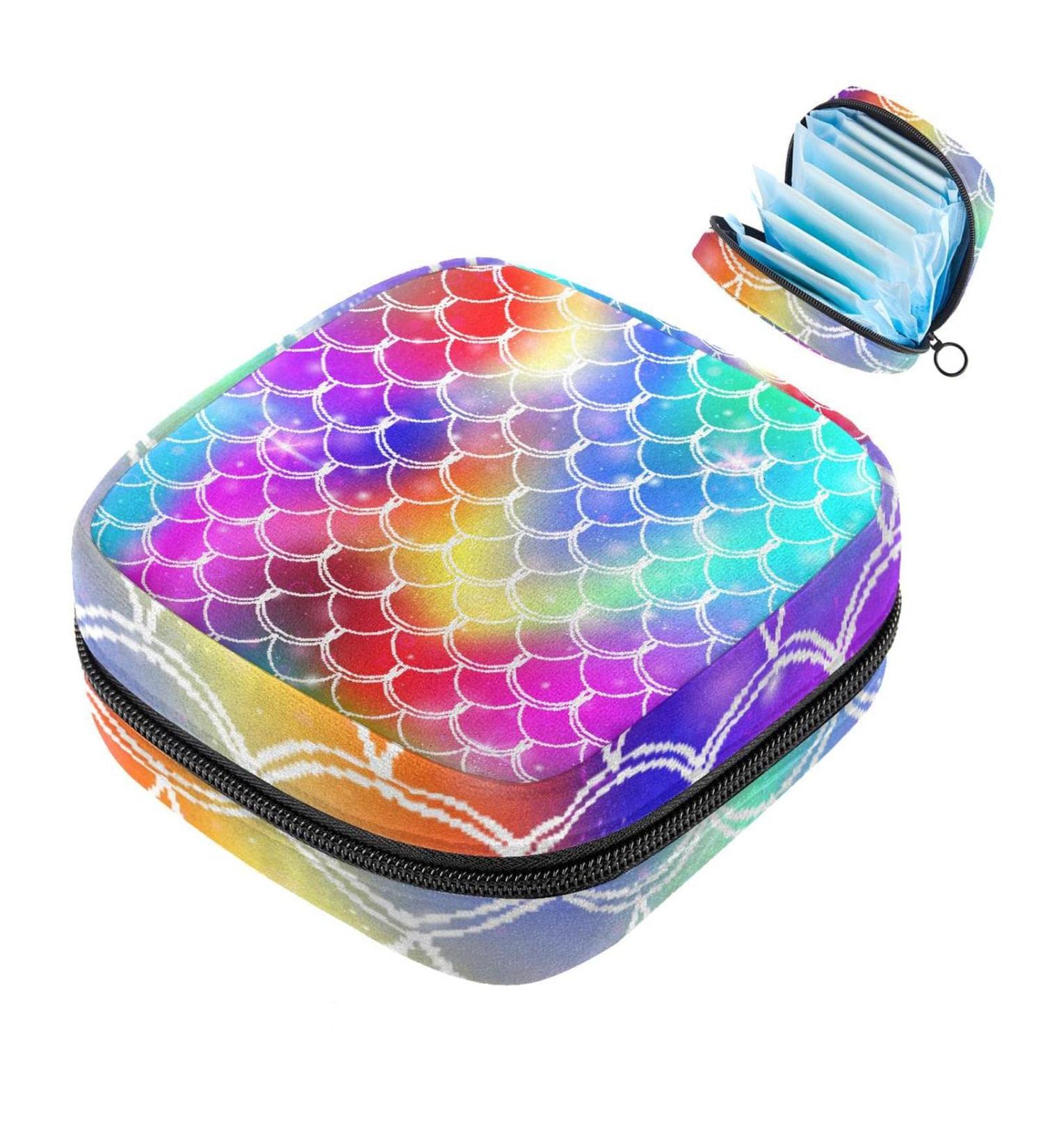 Buy Fish Scale Storage Bag | Stylish Menstrual Cup Pouch for Women & Girls | Nursing Pillow in Rosy Blue Purple - Buy Online on GoSupps.com