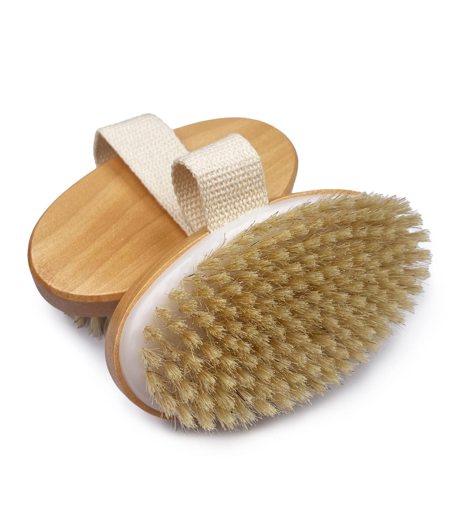 Firschoie Natural Bristle Dry Brush Set - 2 Hemu Body Brushes for Exfoliation Improved Blood Circulation & Cellulite Reduction - Shop Internationally - Buy Online on GoSupps.com