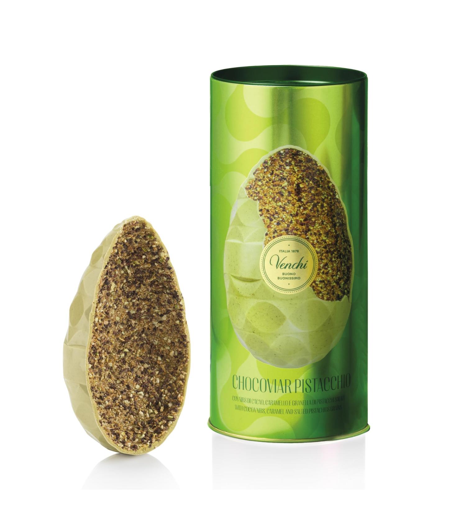 Venchi - uf en Chocolat Chocoviar la Pistache Saveur Chocolat la Pistache avec Miettes de Pistache Caramel et F ves de Cacao avec Surprise Sans Gluten 330 gr Collection P ques - Buy Online on GoSupps.com