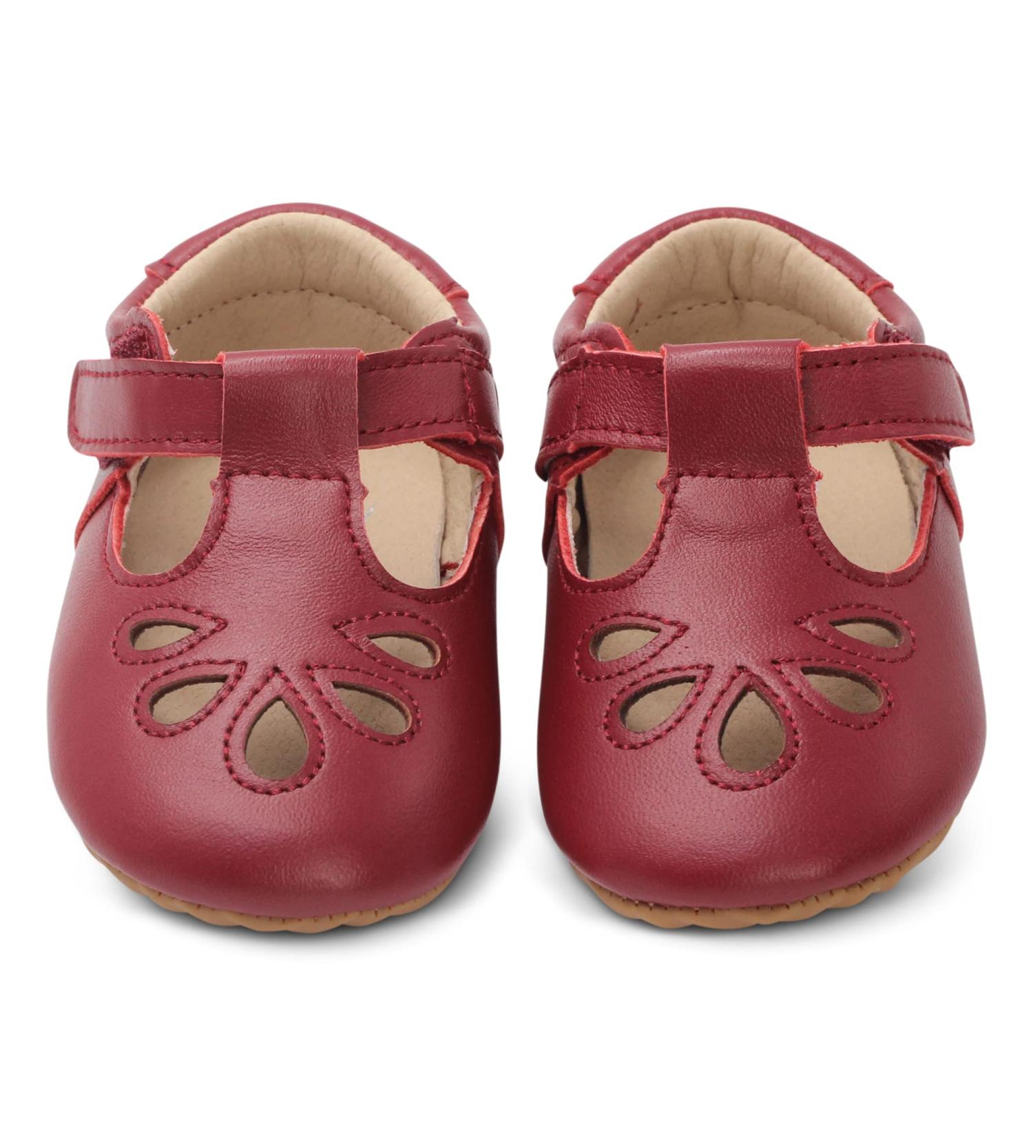 Dotty Fish Red Leather T-bar First Walking Shoes | Baby & Toddler Girls, Non-Slip | Size 3-7 UK Child - Buy Online on GoSupps.com