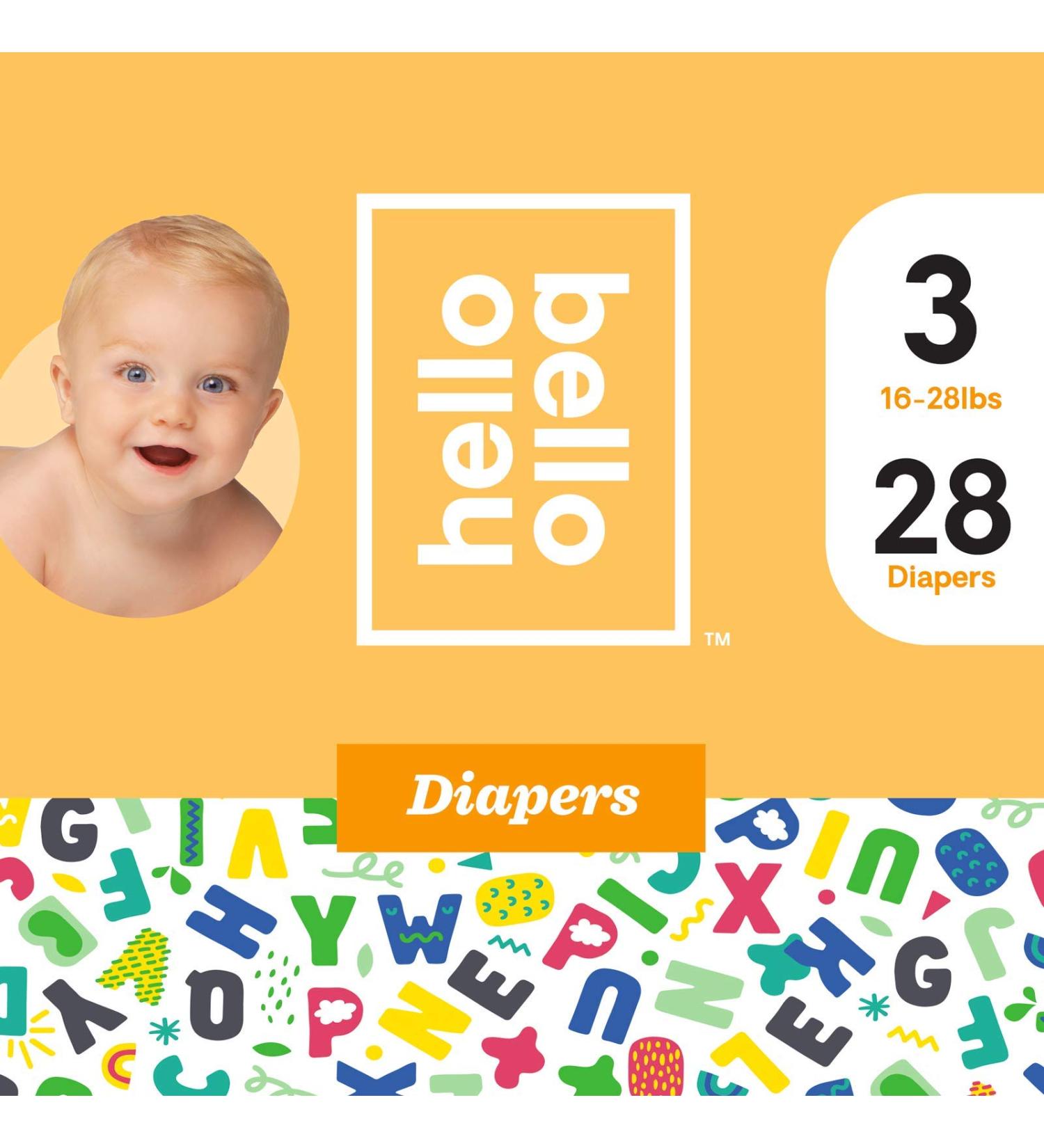 Hello Bello Diapers Size 2 - Alphabet Soup Design (Pack of 28) - Eco-Friendly & Affordable - Buy Online on GoSupps.com