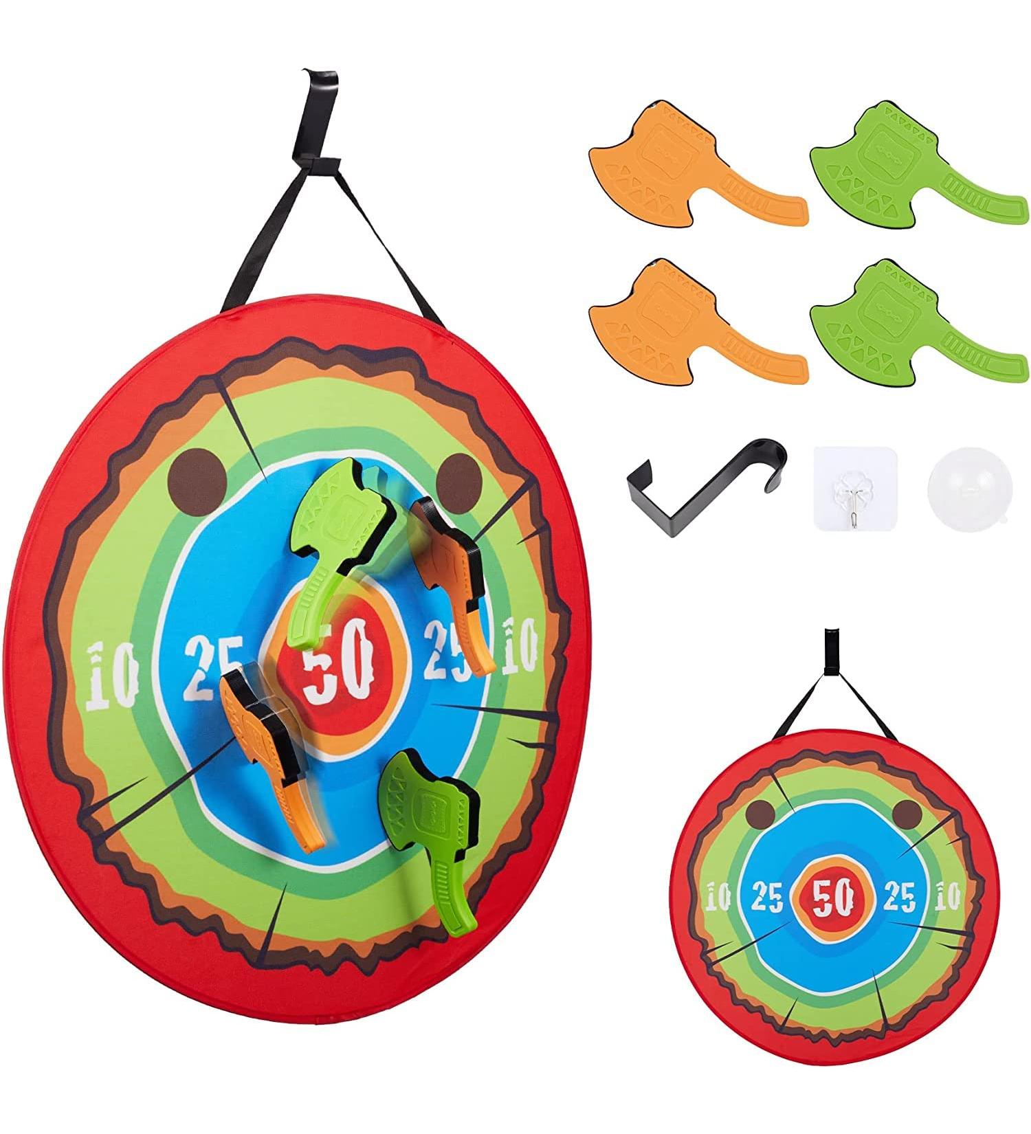 CHANG HUI Large Foam Axe Throwing Game Set for Kids | Indoor/Outdoor 27.6 Target Game | 4 Foam Axes & 3 Type Hook Axe Dart | Easy Fold Target - Buy Online on GoSupps.com
