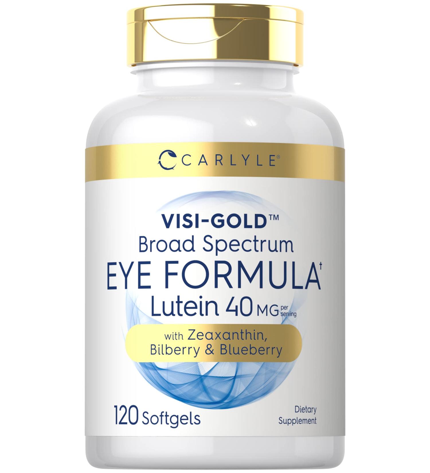 Carlyle Eye Health Supplement | 120 Softgels | with Lutein 40mg Zeaxanthin Bilberry and Blueberry | Broad Spectrum Eye Support Vitamins | Non-GMO Gluten Free Formula - Buy Online on GoSupps.com