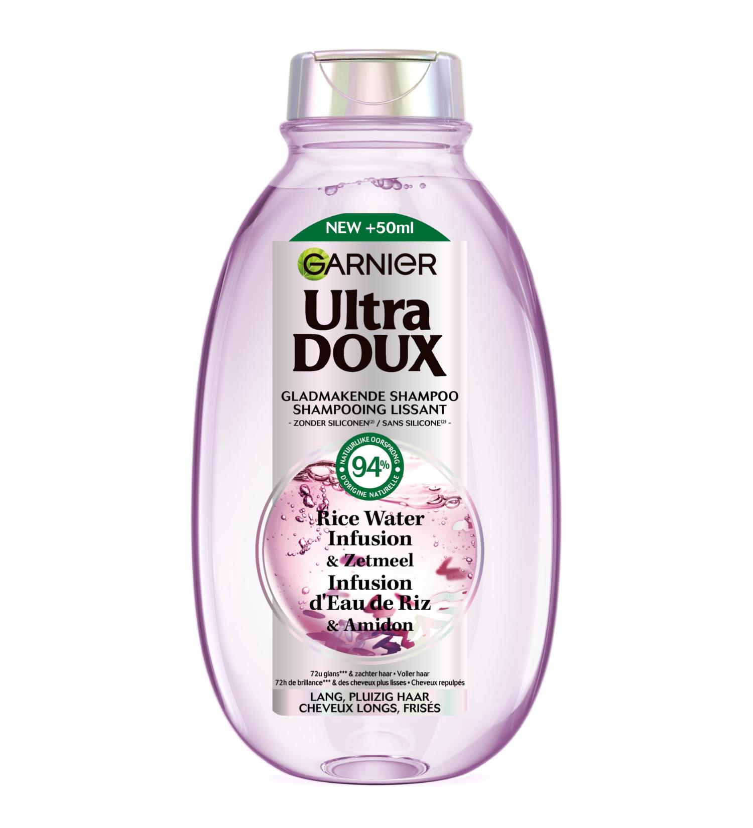 Garnier Garnier Ultra Doux Rice Water Infusion & Starch Shampoo - 72 Hour Shine & Softer Hair - Specially Developed for Long Frizzy Hair - 300 ml
