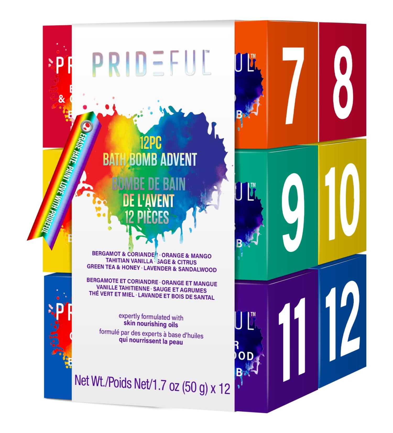Prideful 12-Pack Bath Fizzers Advent Set (600gm total) - Luxurious Bath Bombs for a Relaxing Spa Experience - Buy Online on GoSupps.com