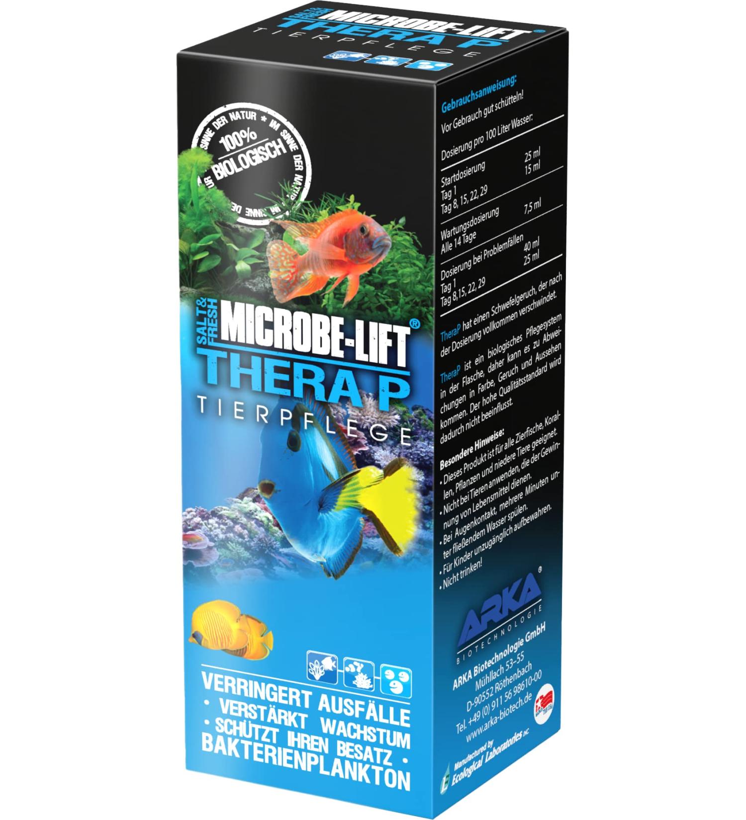 Microbe Lift Therapy 118ml | 100% Biological Bacteria for Fish | Promotes Growth & Vitality | Reduces Illness in Aquariums - Buy Online on GoSupps.com
