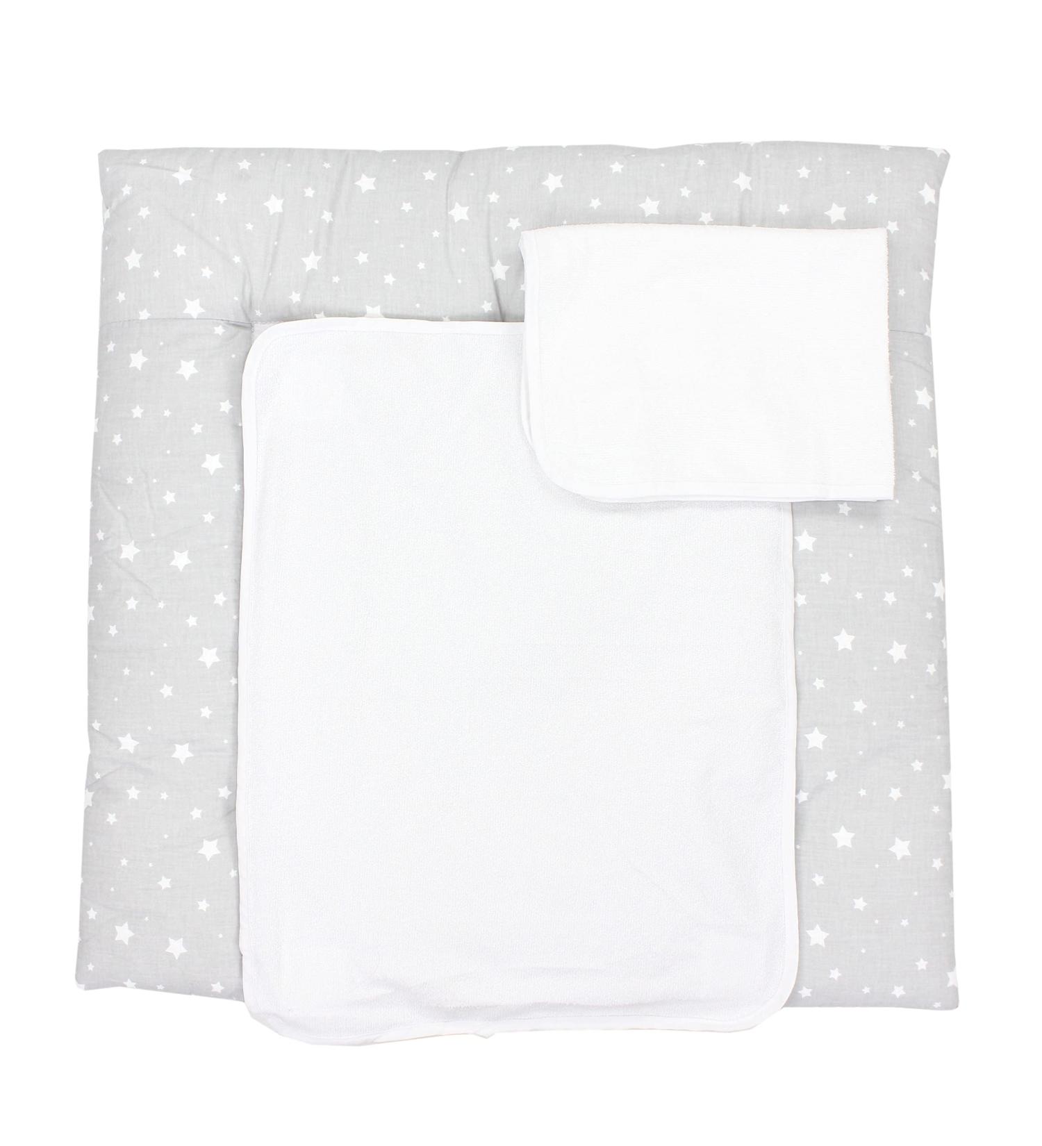 Tuptam Changing Pad with 2 Terry Trains - Stars Gray 75x85 cm | International Shipping Available - Buy Online on GoSupps.com