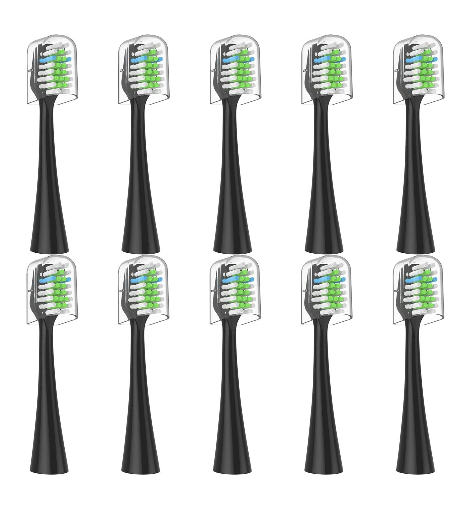 MERUYOO Toothbrush Replacement Heads for Waterpik Complete Care 5.0/9.0 (CC-01/WP-862) - 10 Pack Black - Buy Online on GoSupps.com