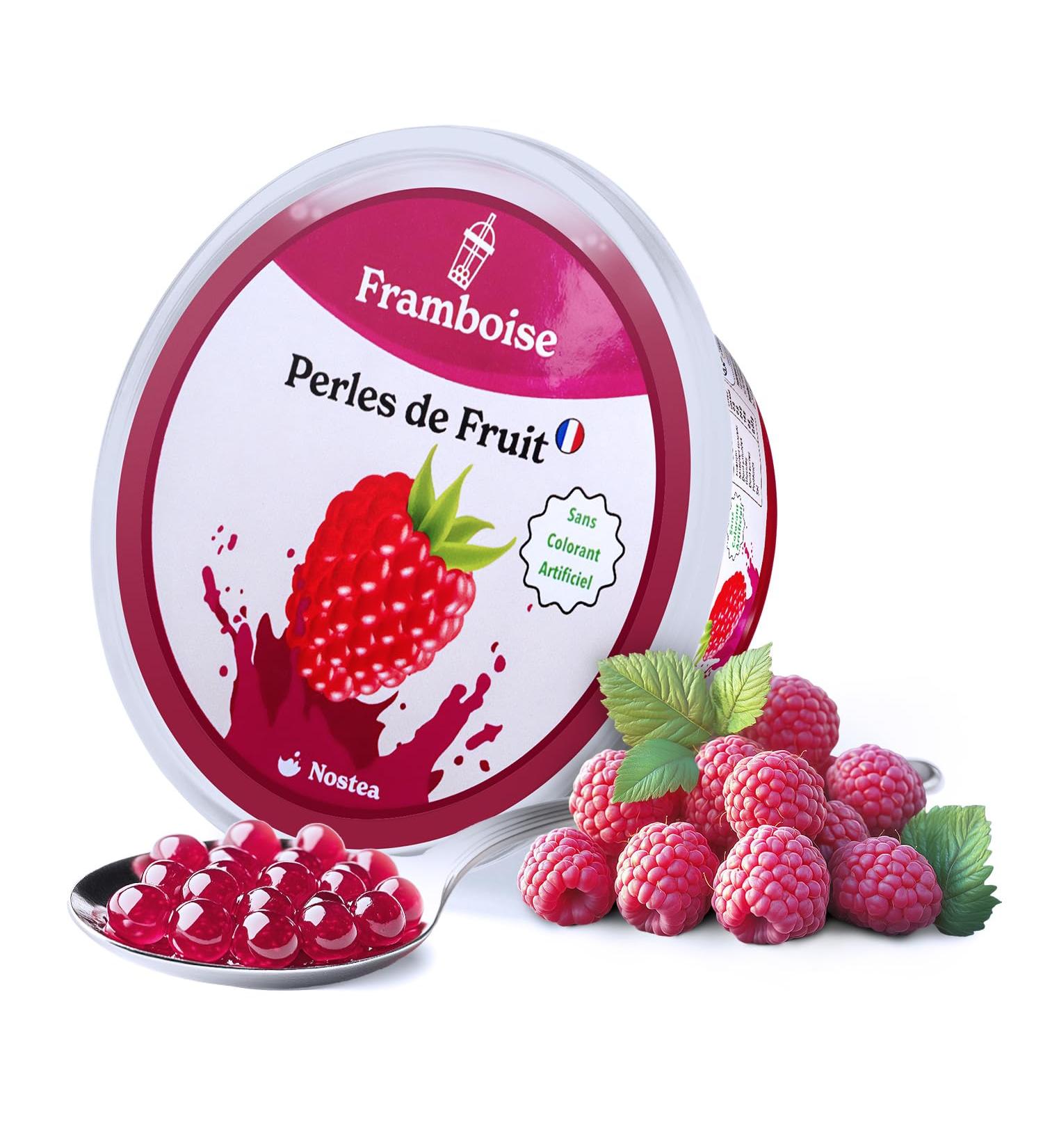 Nostea - Raspberry Bubble Tea Beads - Popping Boba Gluten Free - Fruit Juice Beads for Tea Drinks Dessert - Made in France - 450g - Buy Online on GoSupps.com