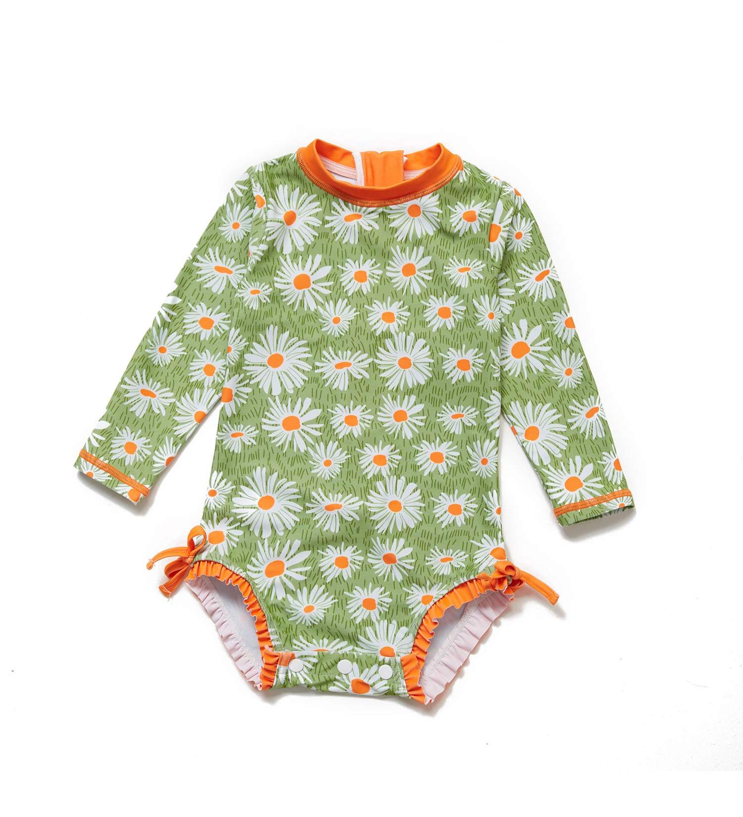 Bonverano Baby Girls Long-Sleeve Swimsuit with UPF 50+ Sun Protection | 18-24 Months - Buy Online on GoSupps.com
