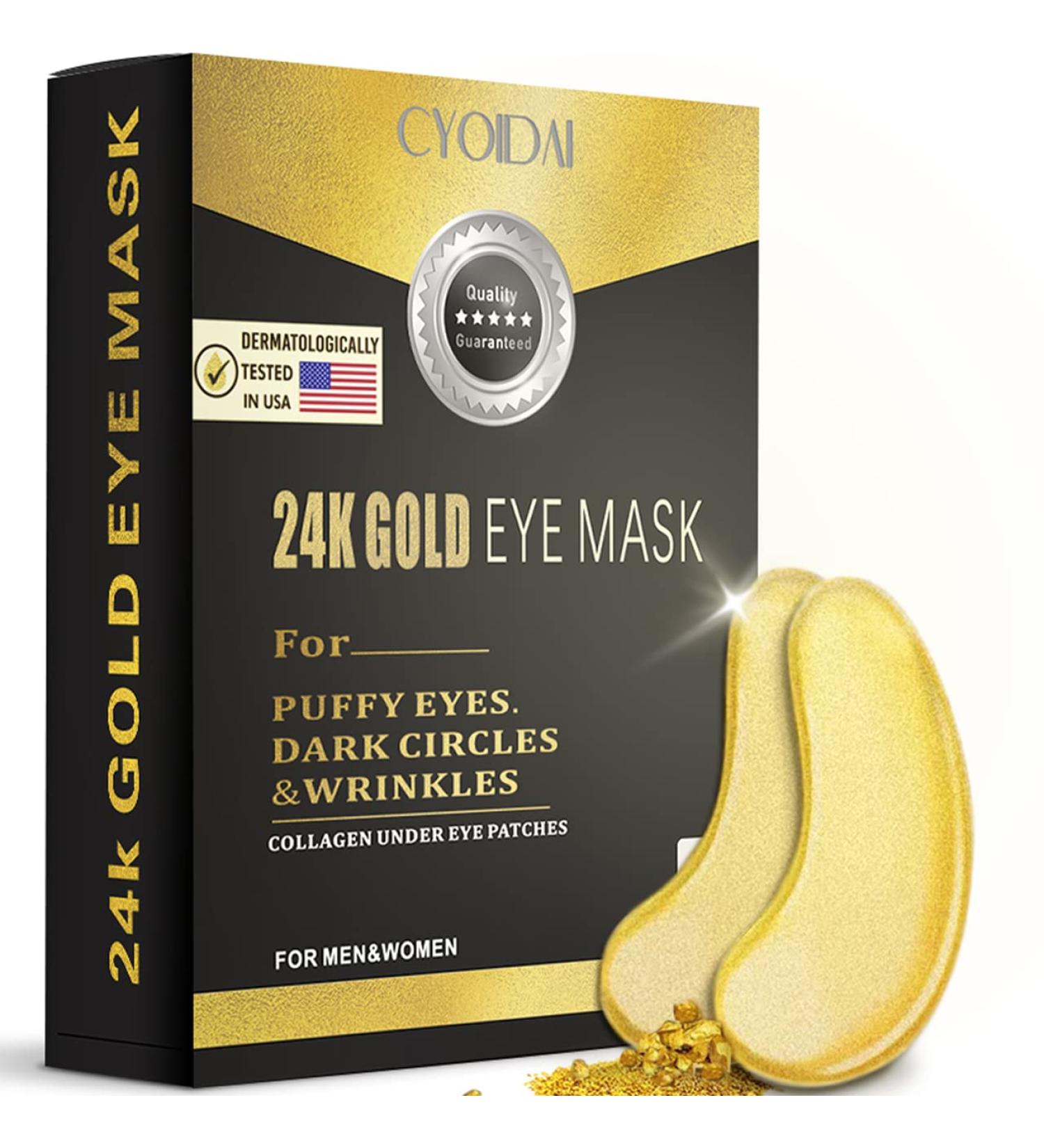 CYOIDAI 24K Gold Under Eye Patches - Reduce Puffiness, Dark Circles, Wrinkles, and Fine Lines - Revitalize and Refresh Skin - Buy Online on GoSupps.com