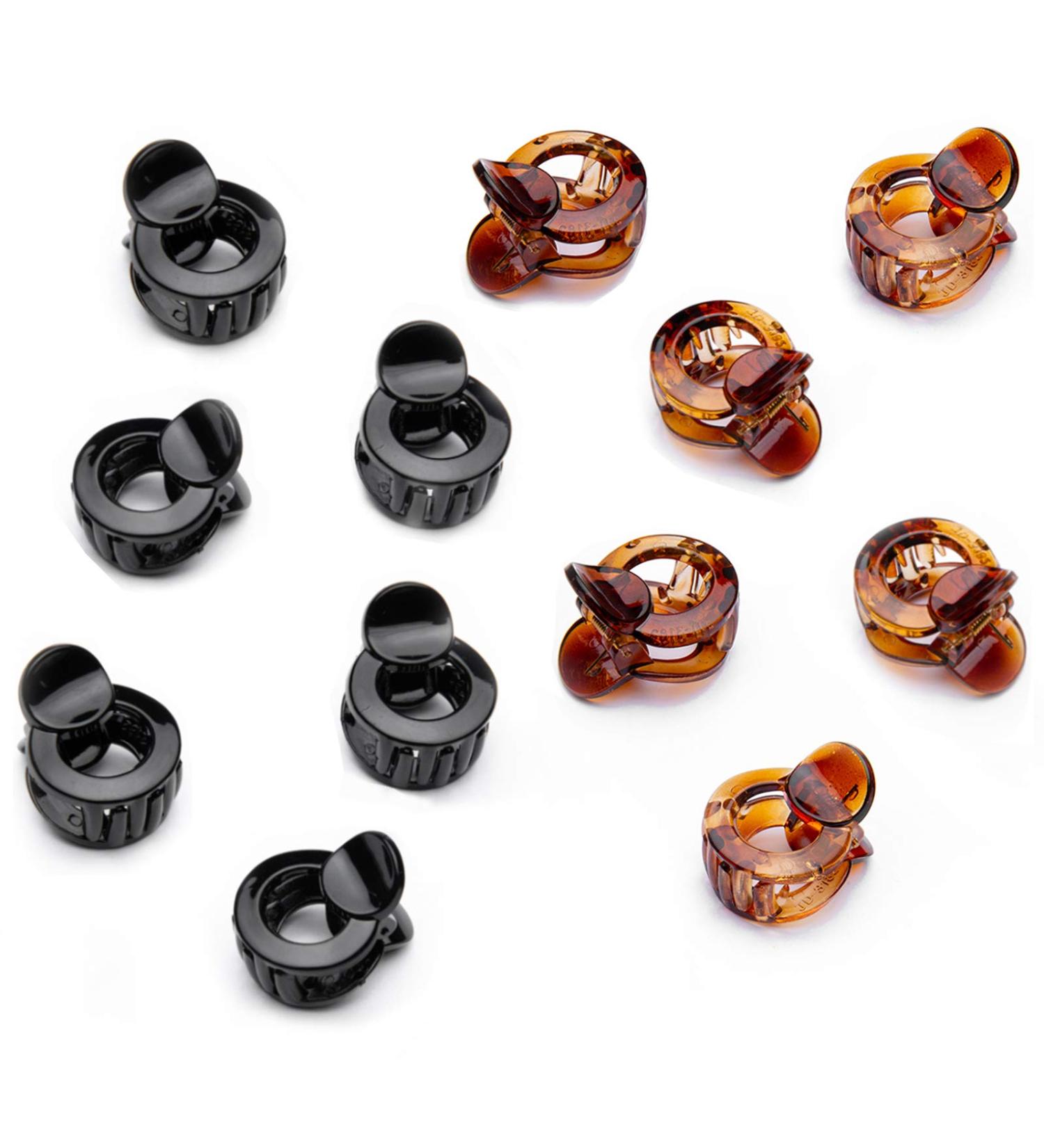 Cobahom 12 Pcs Mini Hair Clips for Styling - Black and Brown Hair Claws for Women and Girls - Buy Online on GoSupps.com