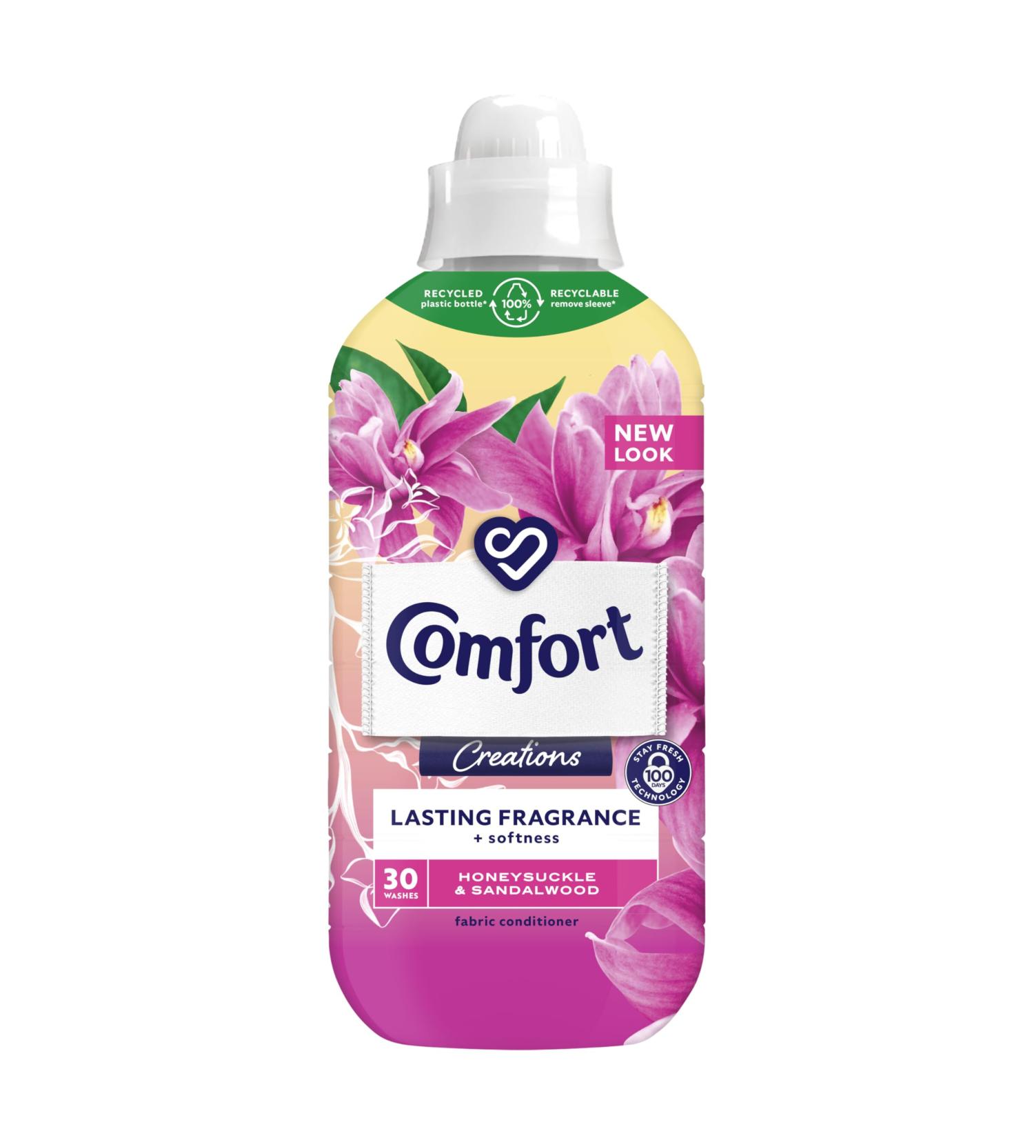 Comfort Creations Honeysuckle & Sandalwood Fabric Conditioner with Stay Fresh technology for 100 days of freshness + fragrance* 30 Wash 900 ml - Buy Online on GoSupps.com