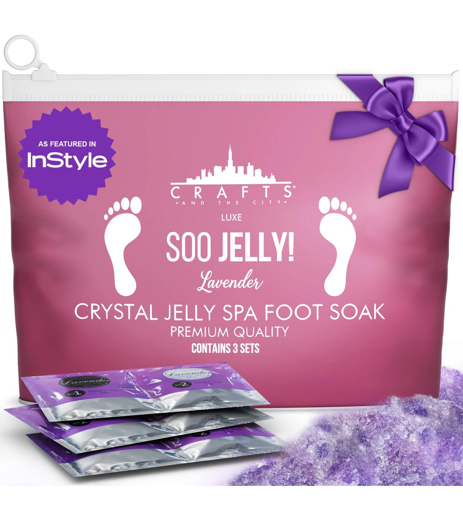 Jelly Pedicure Packs - Moisturizing Lavender Foot Soak for Dry Cracked Feet | Spa Pedi Soak with Salts for Relaxing Sore Feet - Buy Online on GoSupps.com