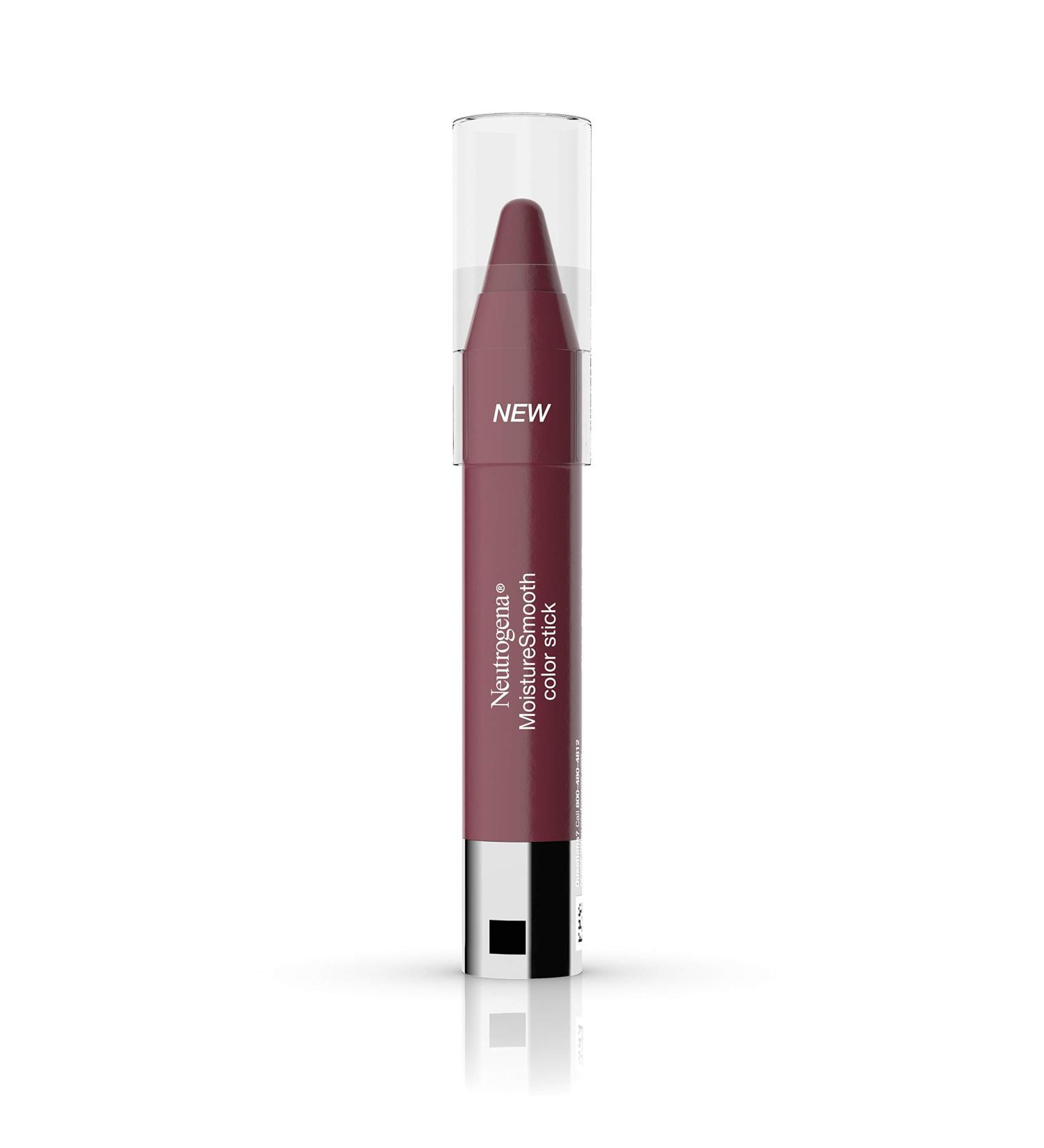 Neutrogena MoistureSmooth Color Stick for Lips - 080 Rich Raisin, Moisturizing Lipstick with Shea Butter and Fruit Extracts - Buy Online on GoSupps.com