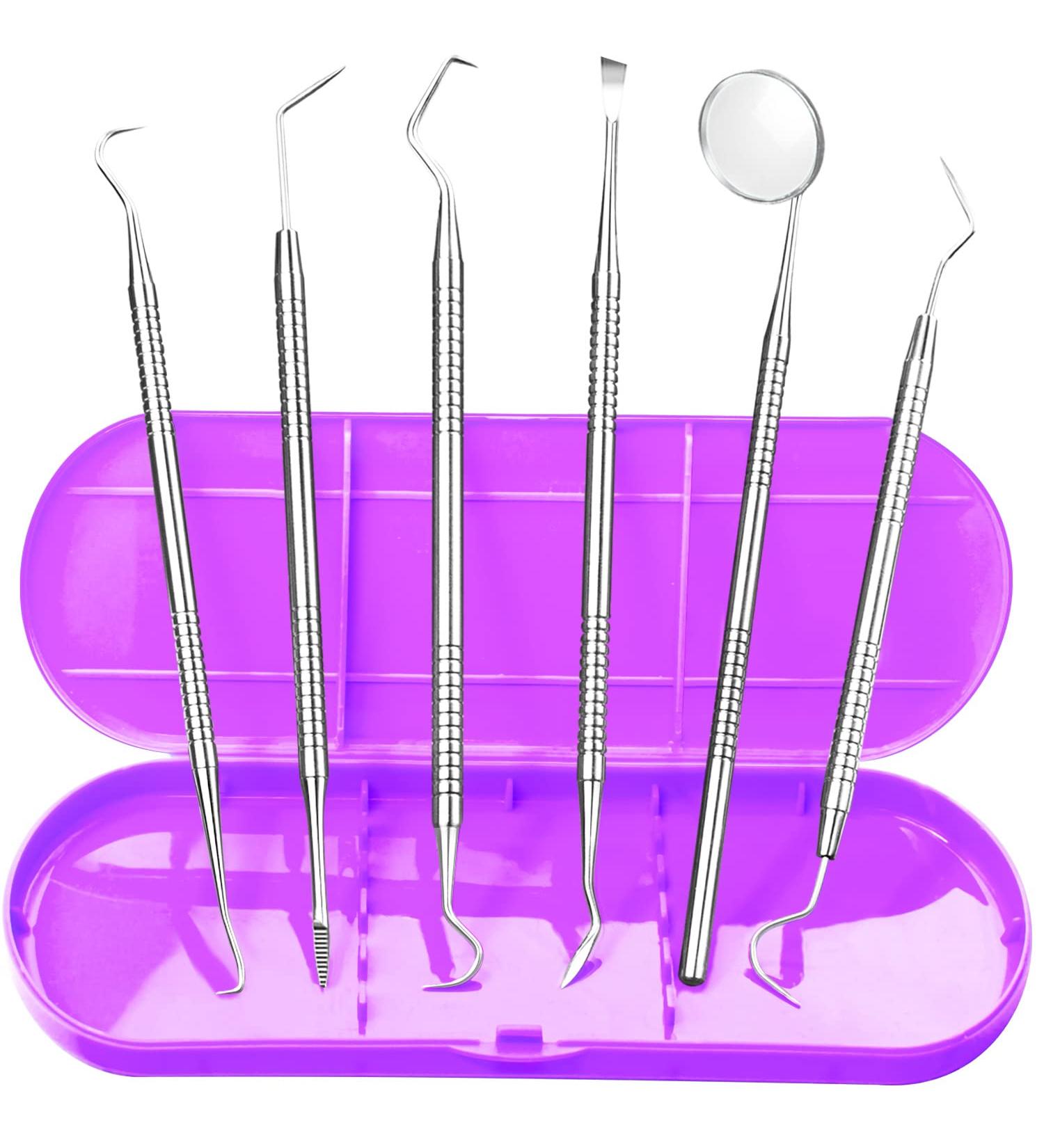 Professional Dental Tools Set - Stainless Steel Plaque Remover & Hygiene Kit with Case - Buy Online on GoSupps.com