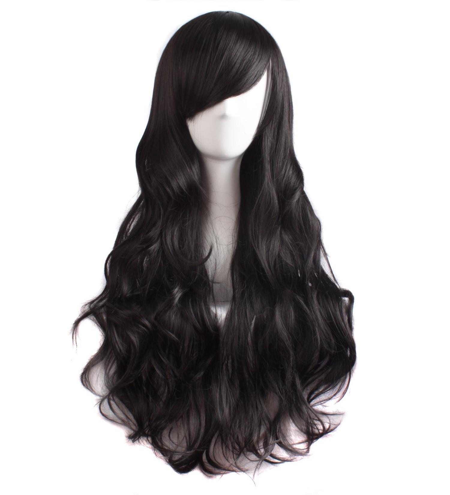 Buy Bestswitch Side Parting Bangs Wavy Wig | Long Curly Hair for Women - International Shipping Available - Buy Online on GoSupps.com