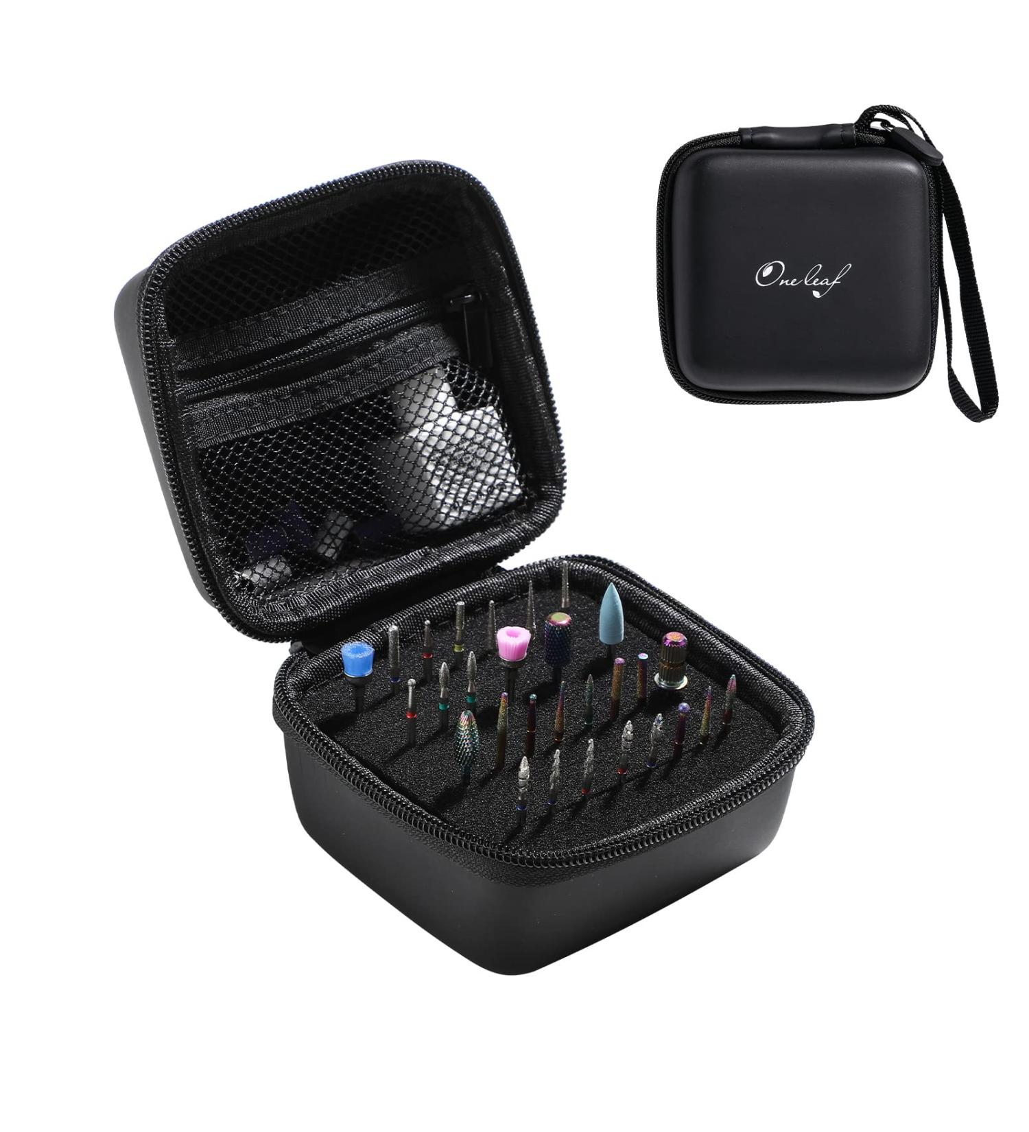 Portable Waterproof Nail Drill Bits Holder Case - Professional Organizer for Efile Nail Bits and Manicure Tools - Black - Buy Online on GoSupps.com