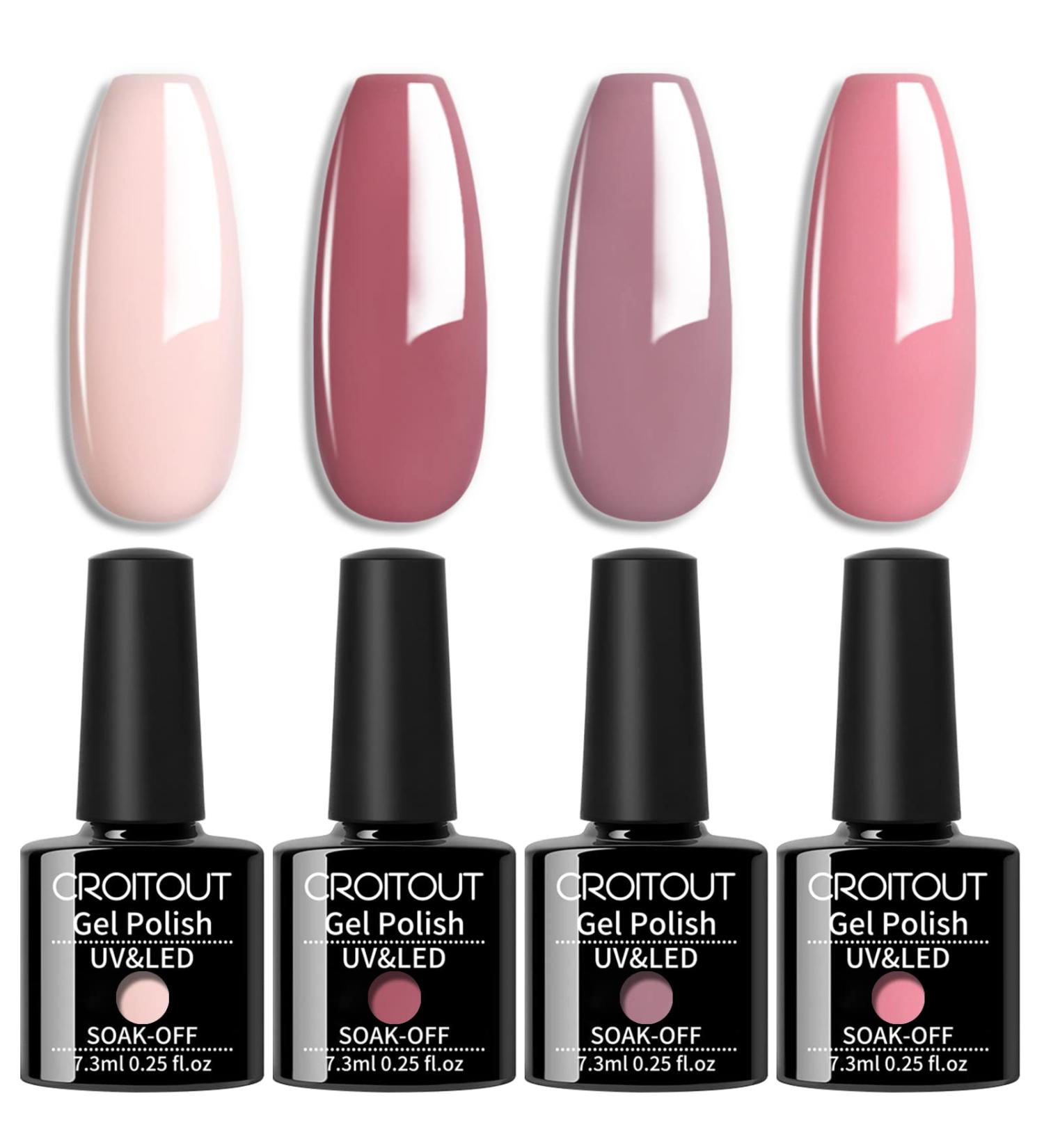 Croitout UV Gel Nail Polish Set Shellac Nail Gel Polish Colours Set Sock Off Gel Nail Polishes Set Polish Gel Nail Kit for Home DIY Manicure Nail Salon Best Gift for Women 4 x 7.3ml 4CS-006 1 count (Pack of 4) - Buy Online on GoSupps.com