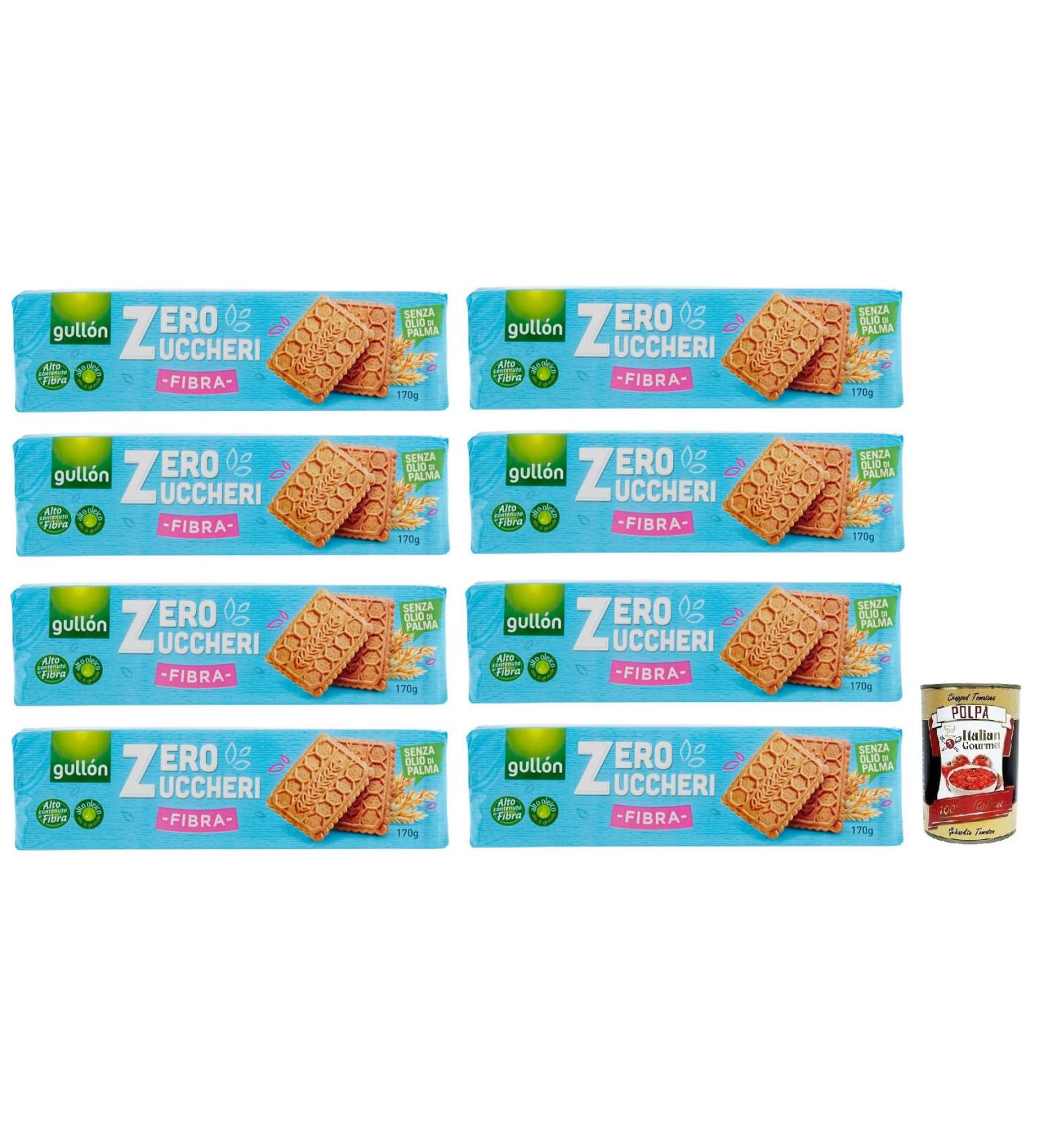  Italian Gourmet E.R. Gull n Fibra Biscotti Zero Zuccheri High Fiber Cookies with Sugar-Free Sweeteners 170g Pack + Italian Gourmet Tomato Pulp 400g Tin - Buy Online on GoSupps.com