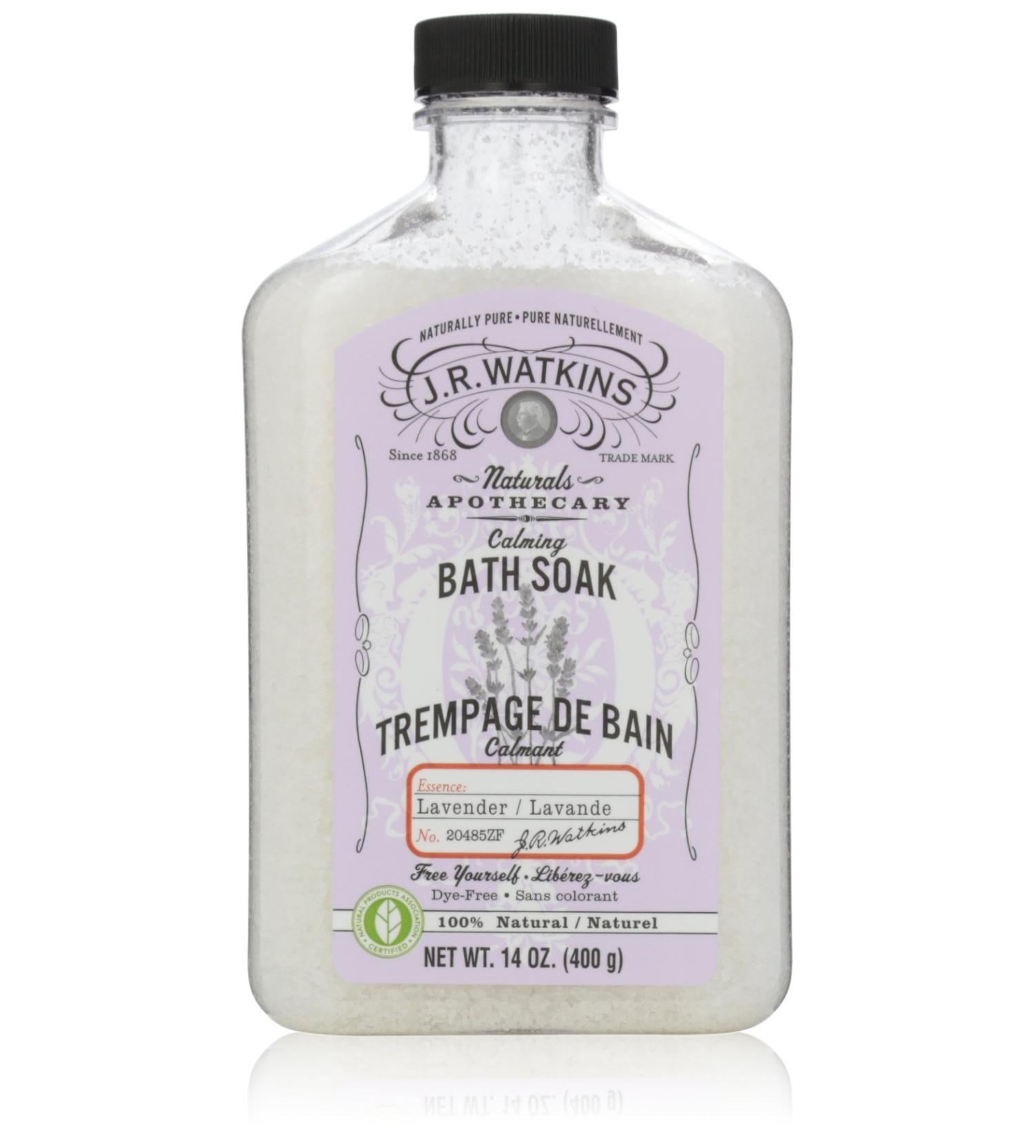 J.R. Watkins Bath Soak Calming Lavender 14-Ounce Bottles (Pack of 2)
