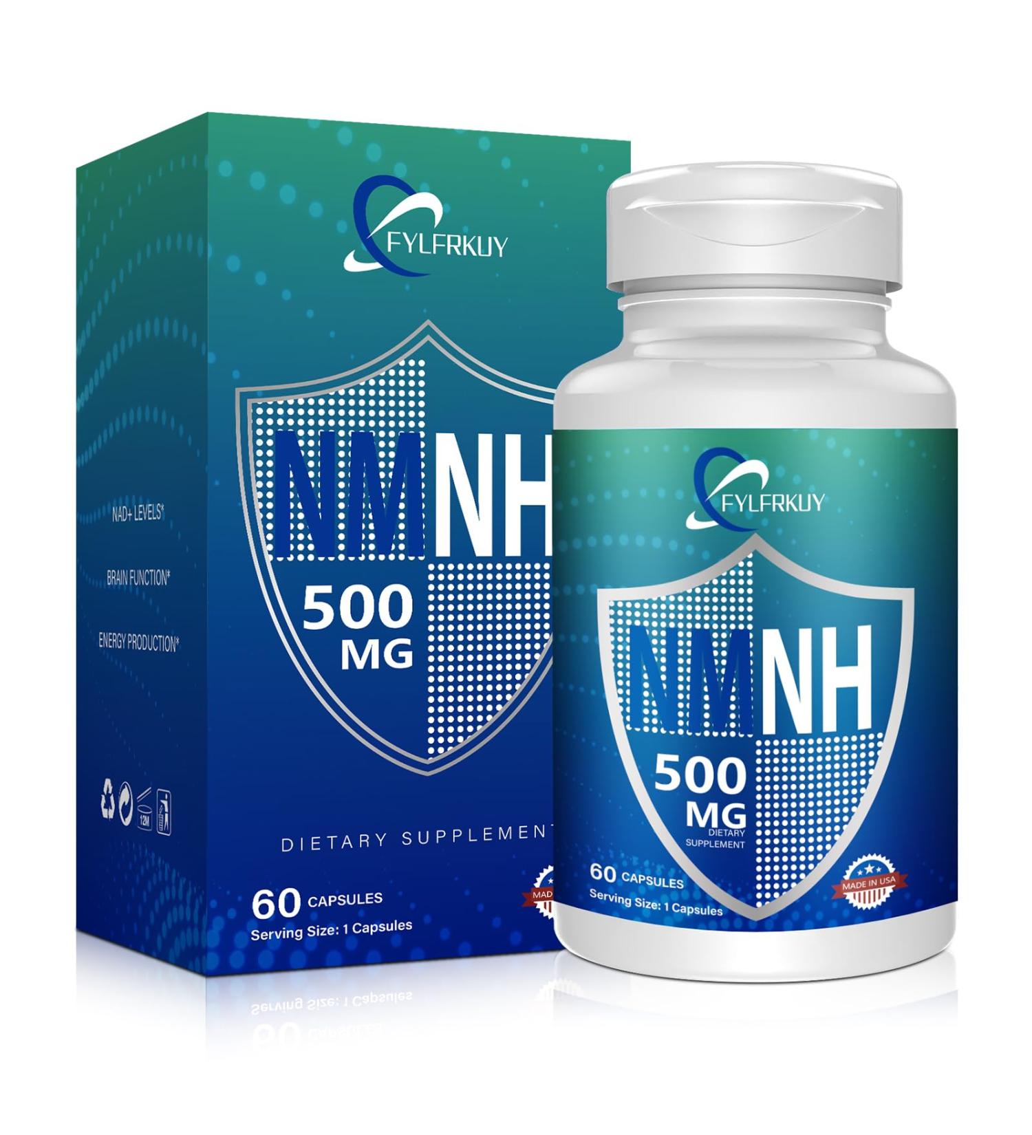 FYLFRKUY New NMNH 500mg Per Serving (Dihydronicotinamide Mononucleotide) NAD Pure Organic More Effective Than NMN for Anti-Aging Energy Immunity Focus - 60 Count - Buy Online on GoSupps.com