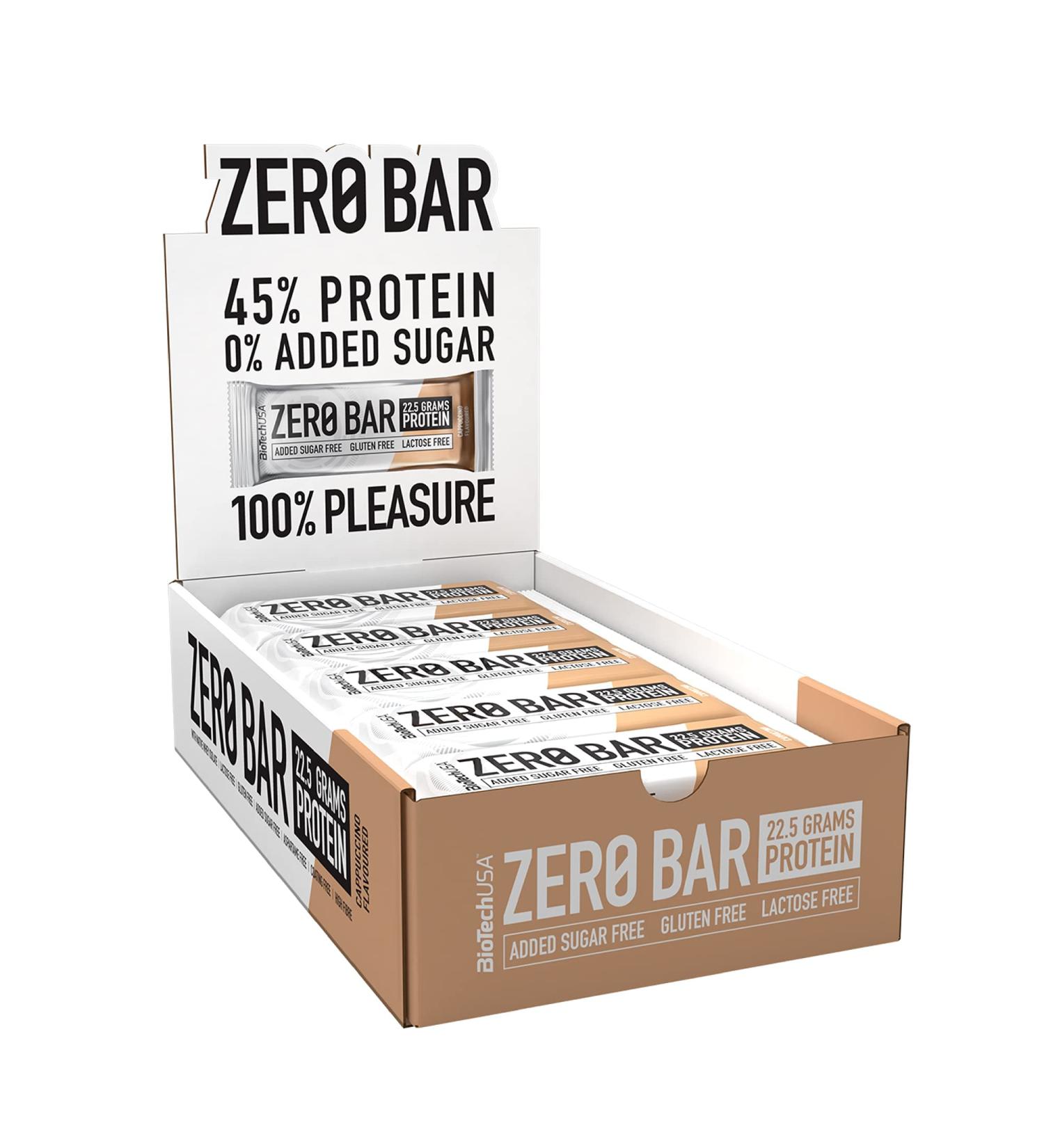 Buy BiotechUSA Zero Bar Protein Snack - Sugar & Lactose-Free Crispy Texture Delicious Flavors Ideal for Diets & Workouts - 20x50g Cappuccino - Buy Online on GoSupps.com