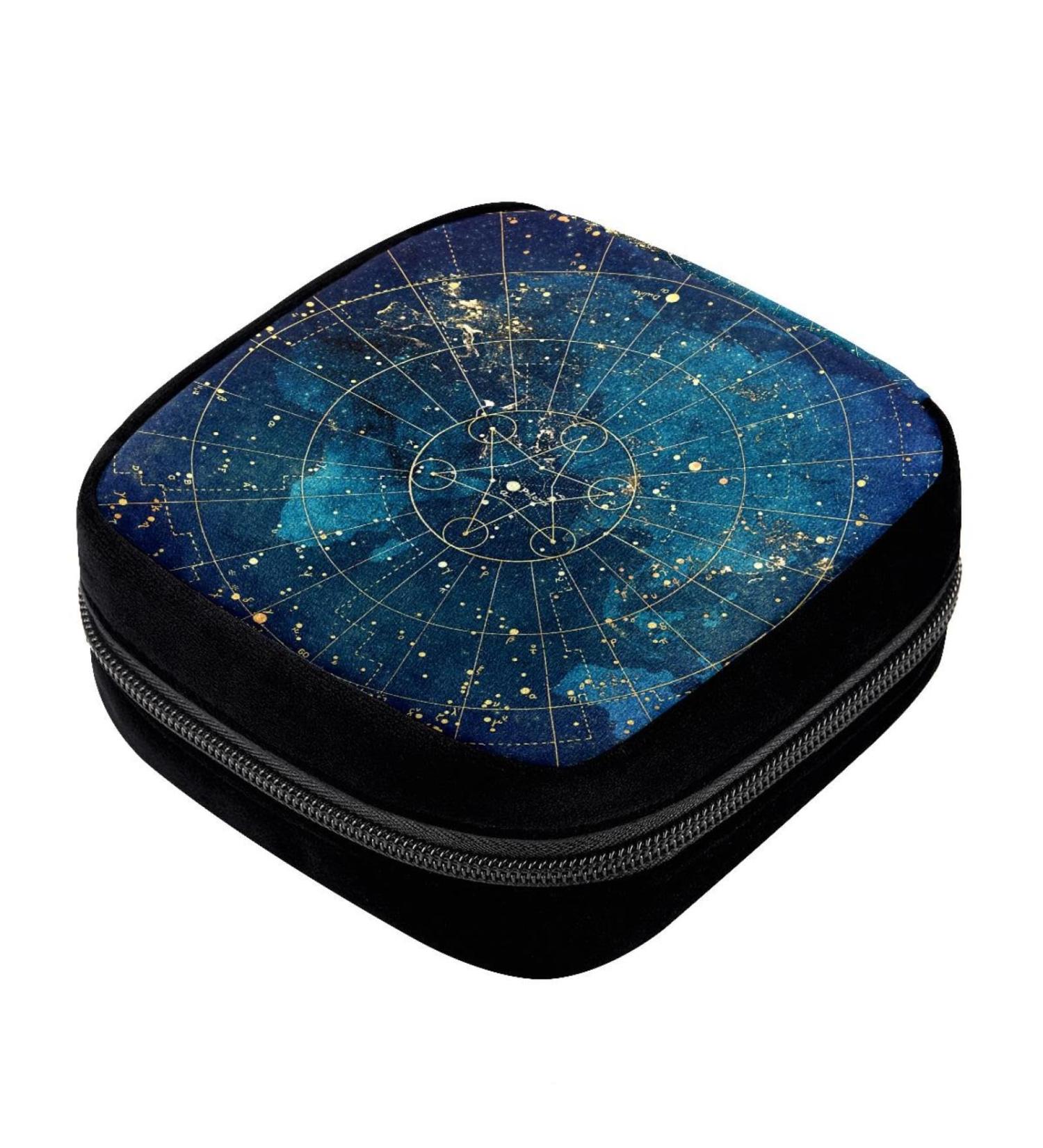 GIAPB Period Bag - Abstract Blue Astrolabe Color - Sanitary Napkin Storage & Makeup Pouch - Buy Online on GoSupps.com