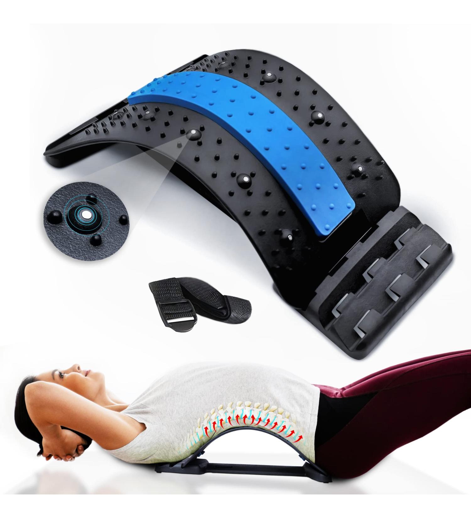 Lower Back Pain Relief: Multi-Level Lumbar Support Spine Board with Magnetic Acupressure Points - Back Stretcher for Scoliosis and Herniated Disc - Ideal for Bed, Chair, and Car - Buy Online on GoSupps.com